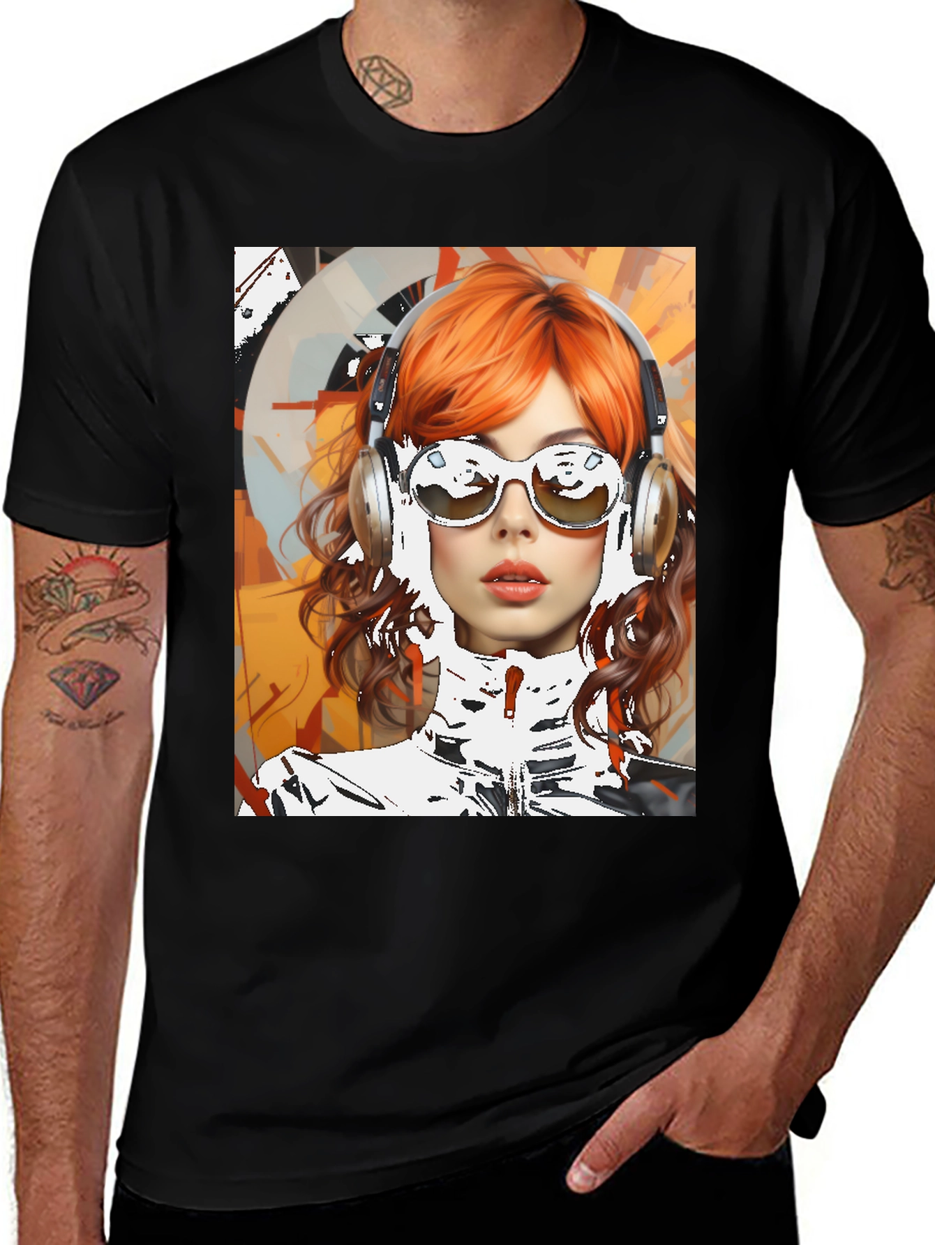 Variant 25 of Retro Girl Graphic Tee - Modern Art Style