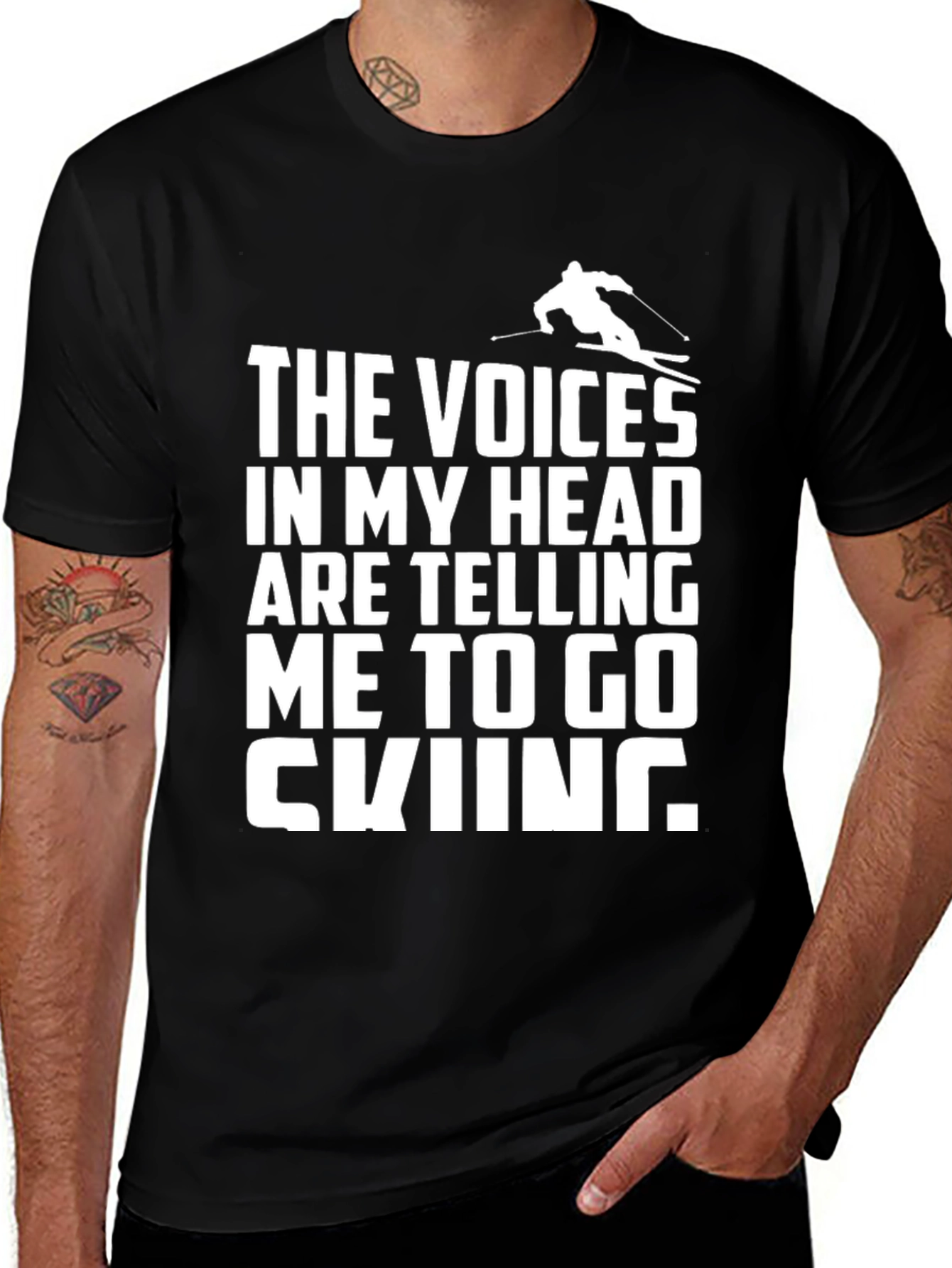 Variant 18 of Voices in My Head Skiing T-Shirt