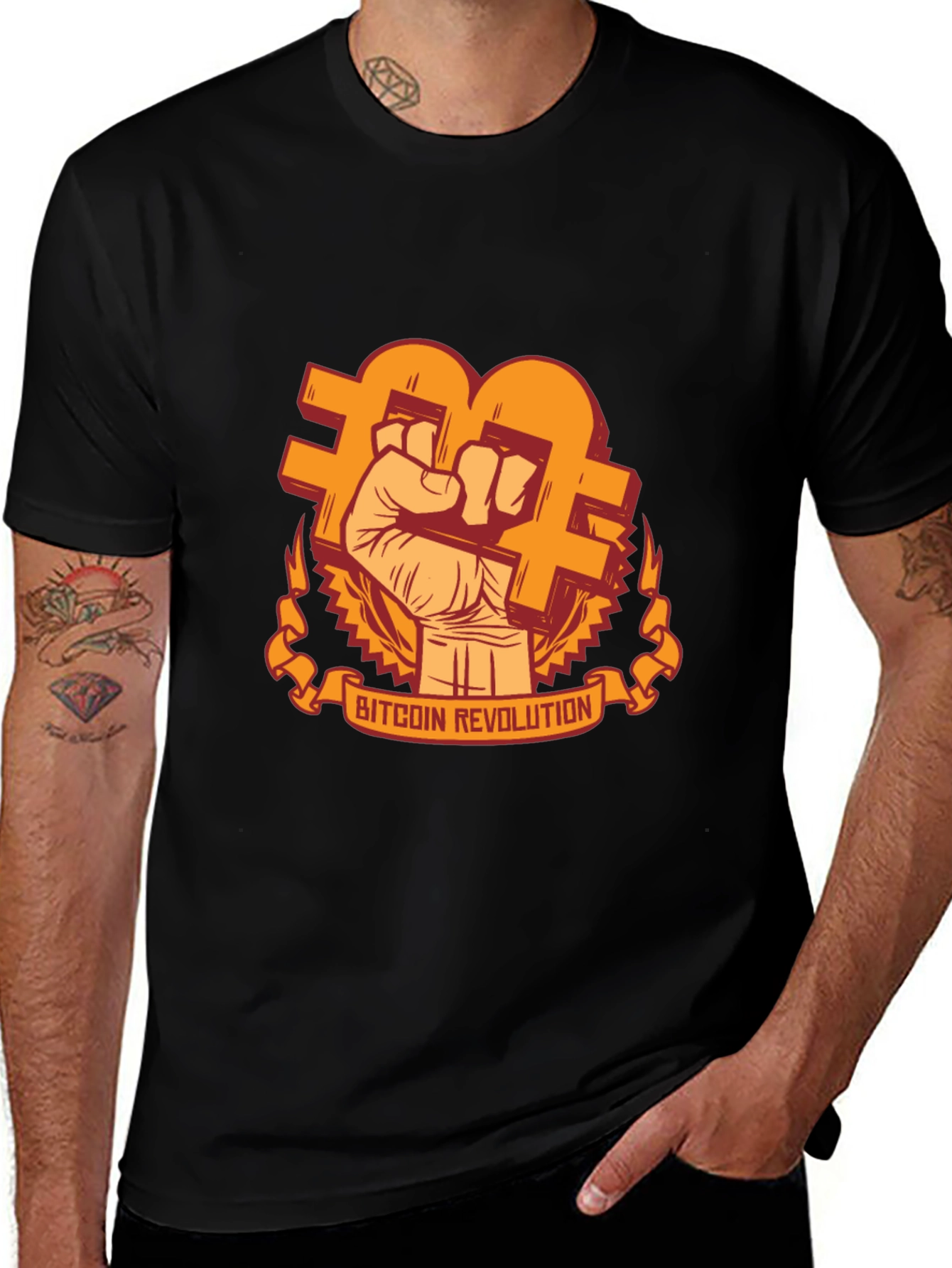 Bitcoin Revolution T-Shirt - Crypto Fist Design