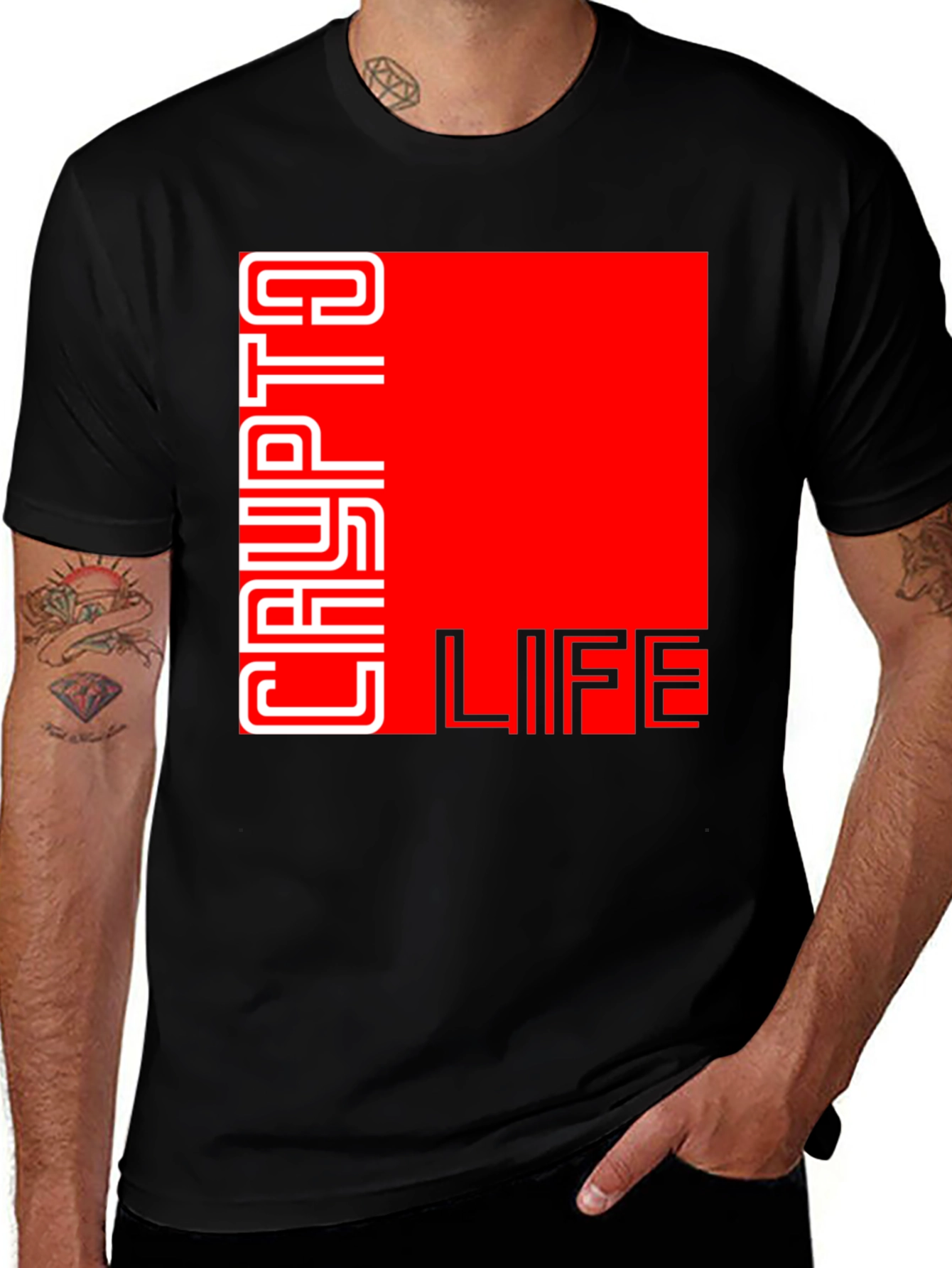 Variant 7 of Crypto Life Black T-Shirt