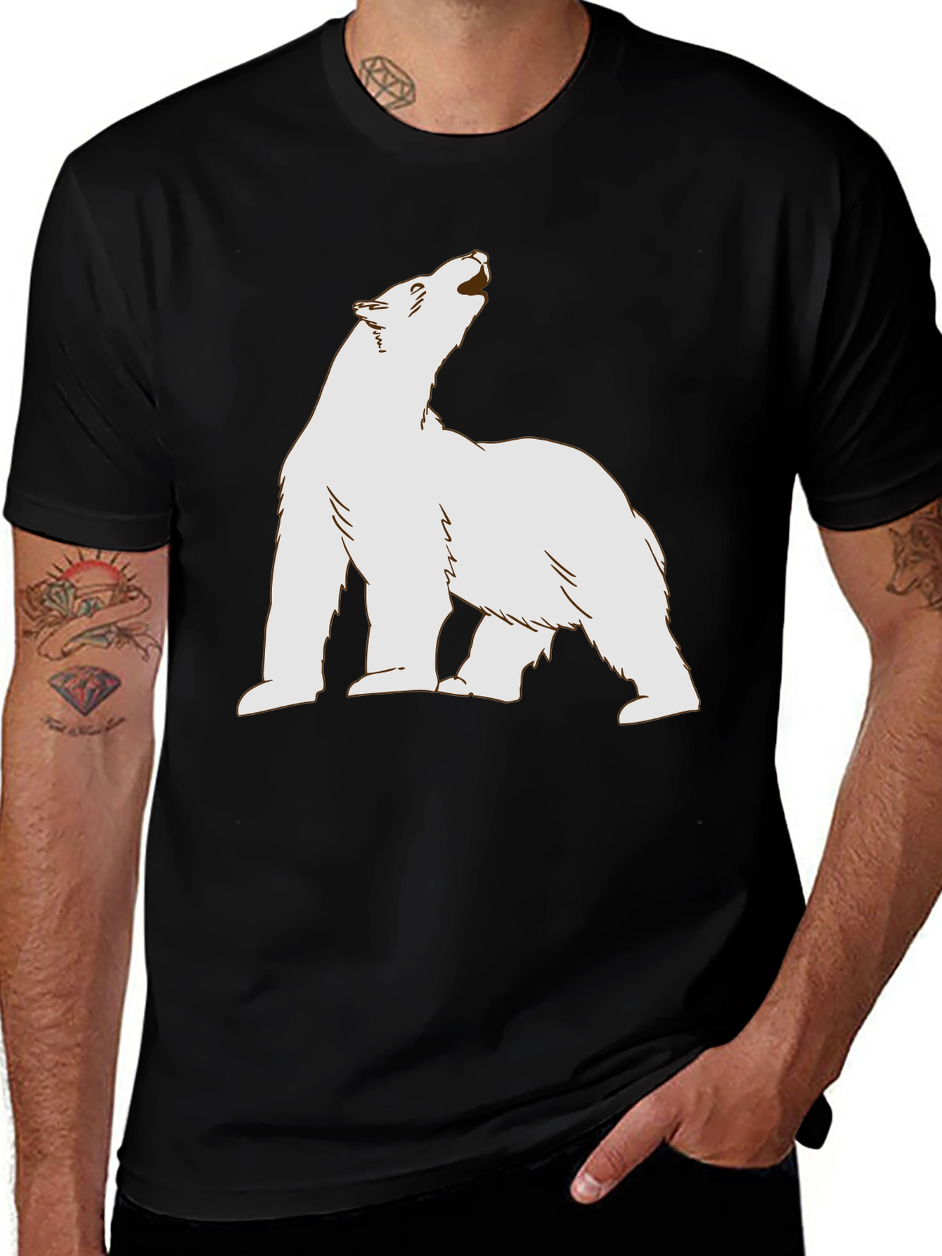 Variant 9 of Black T-Shirt with Polar Bear Graphic