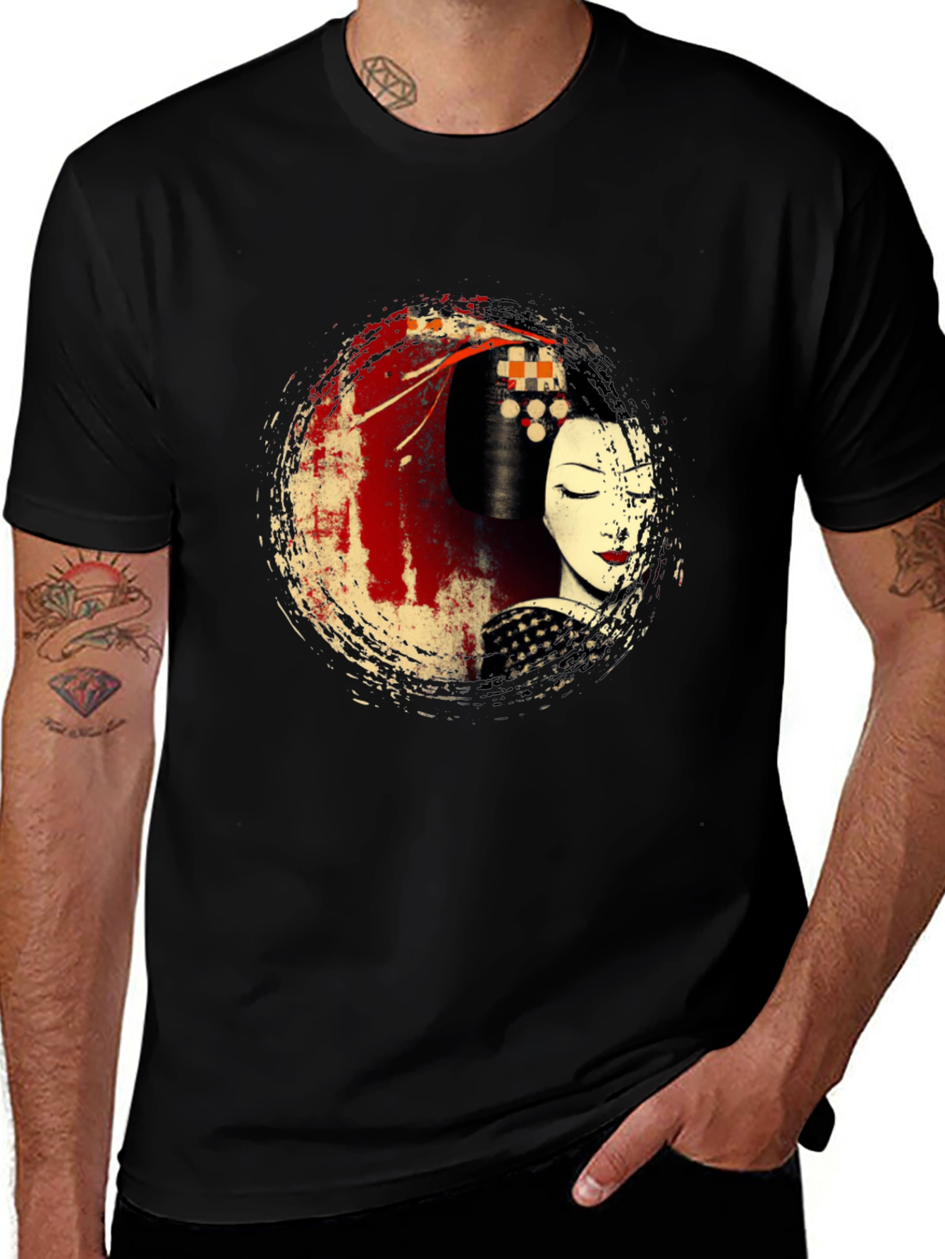 Geisha Graphic T-Shirt - Artistic Japanese Style