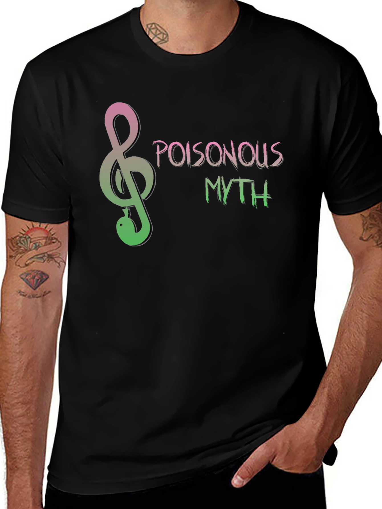 Variant 23 of Poisonous Myth Snake Treble Clef T-Shirt
