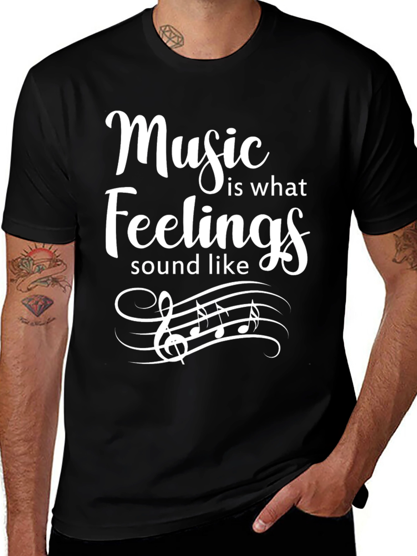 Variant 24 of Music is What Feelings Sound Like Black T-Shirt