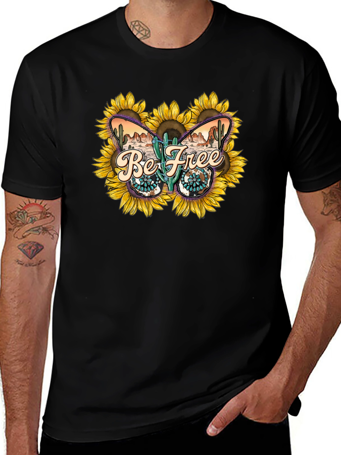 Variant 10 of Be Free Butterfly Desert Sunflowers T-Shirt