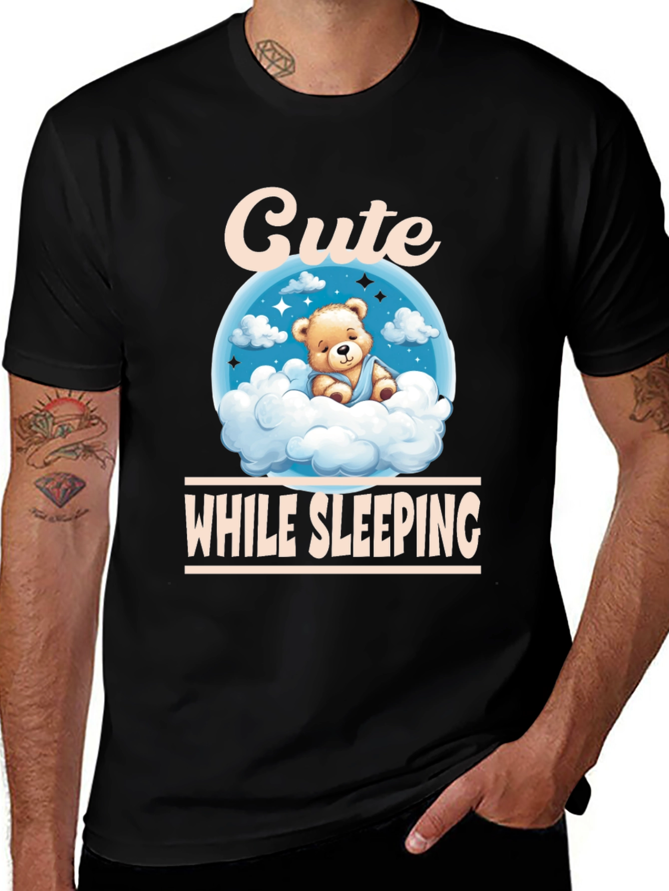 Variant 10 of Cute While Sleeping Black T-Shirt