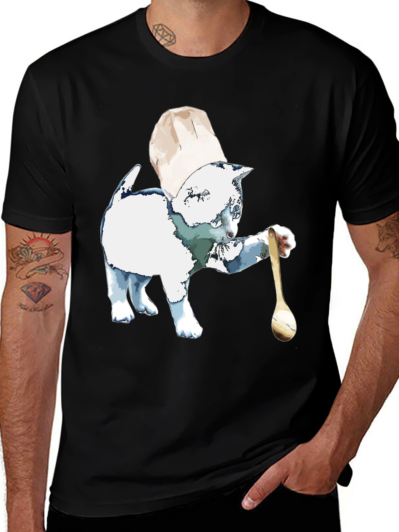Variant 14 of Chef Cat T-Shirt - Whiskers & Wooden Spoon