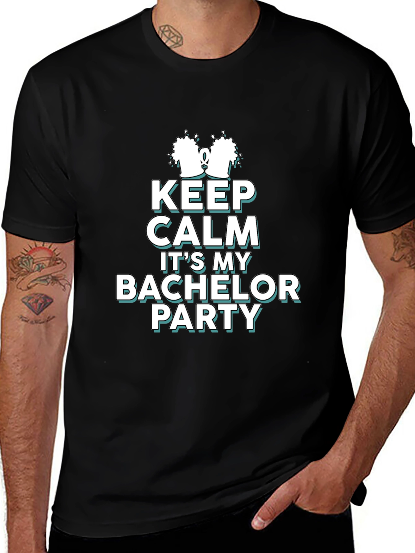 Variant 12 of Keep Calm Bachelor Party T-Shirt