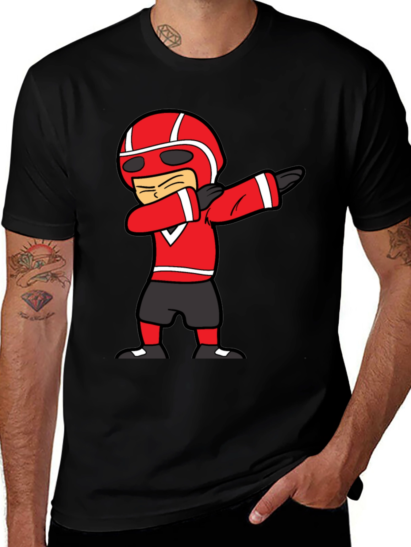 Variant 8 of Dabbing Cartoon Racer Black T-Shirt
