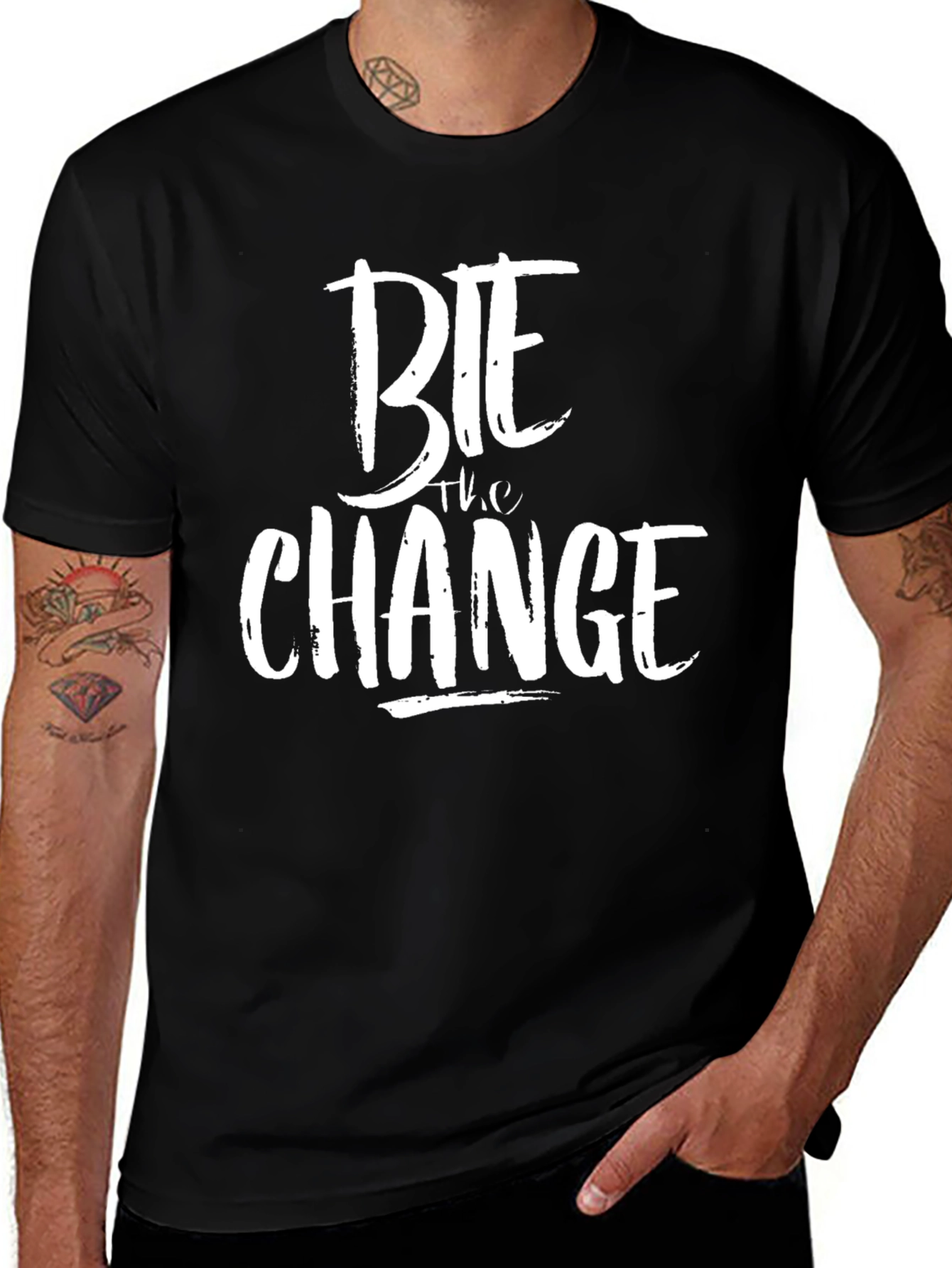 Variant 17 of Bite the Change Black Graphic Tee for Men