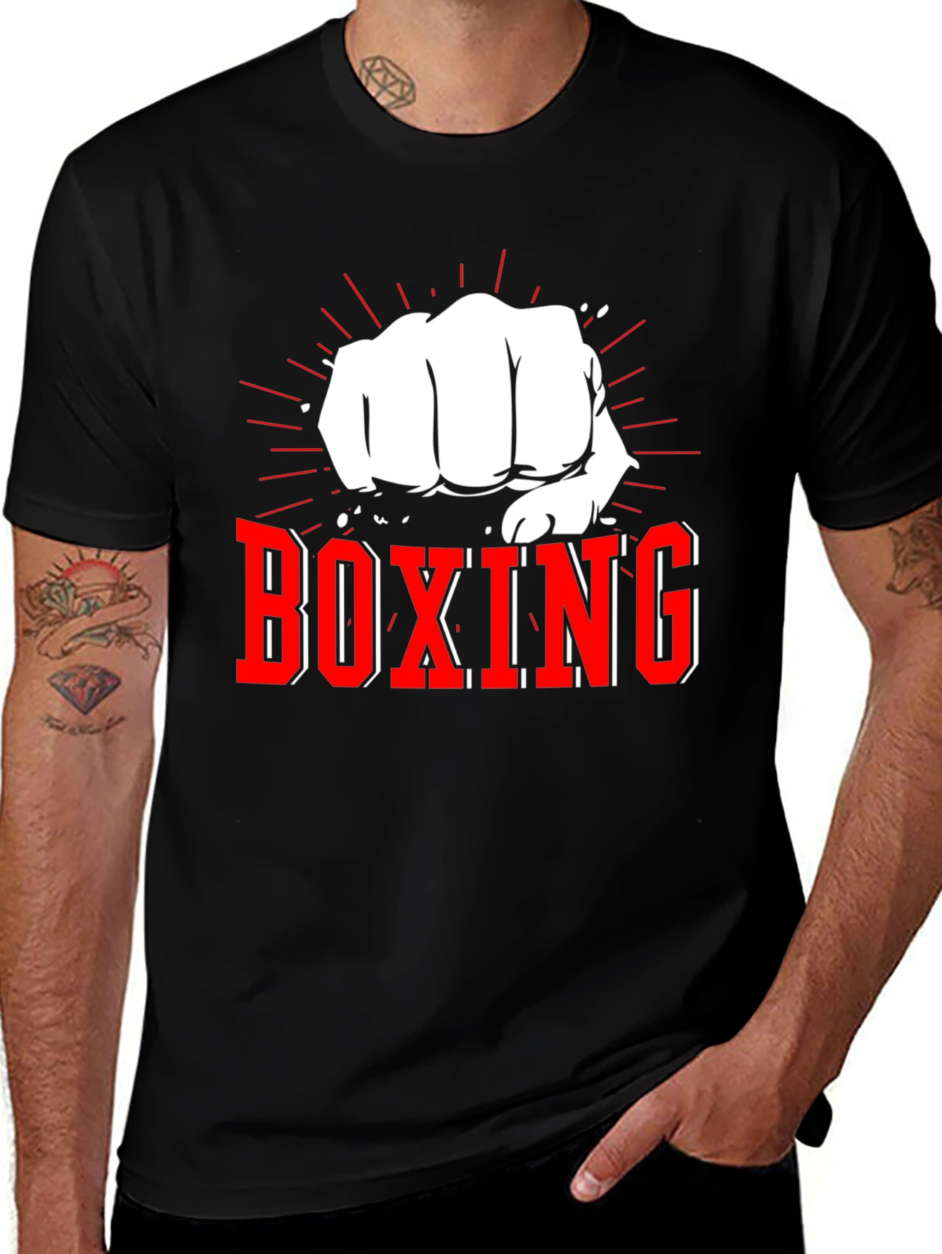 Variant 12 of Boxing Fist Graphic Black T-Shirt