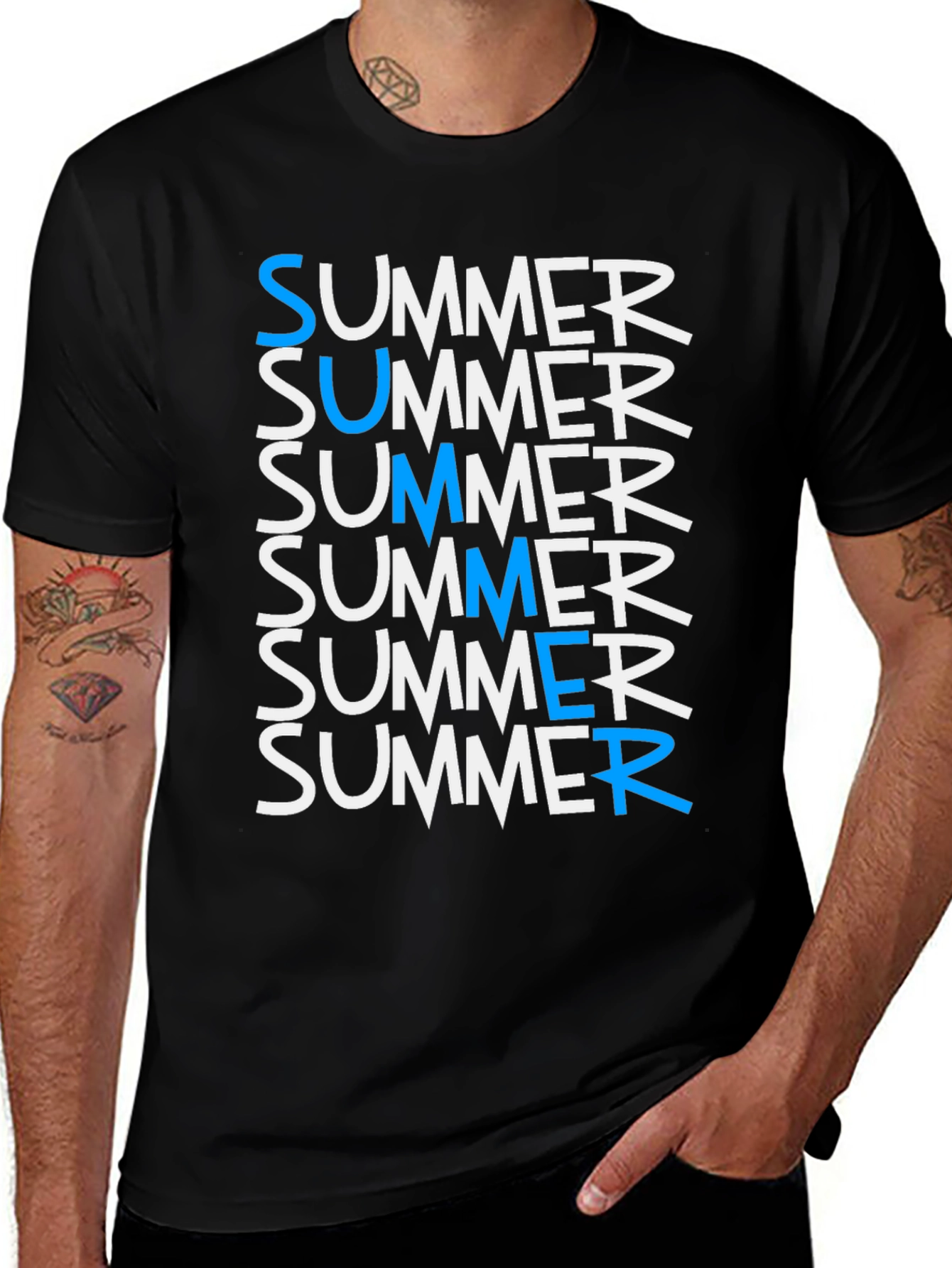 Variant 7 of Summer Print Black T-Shirt