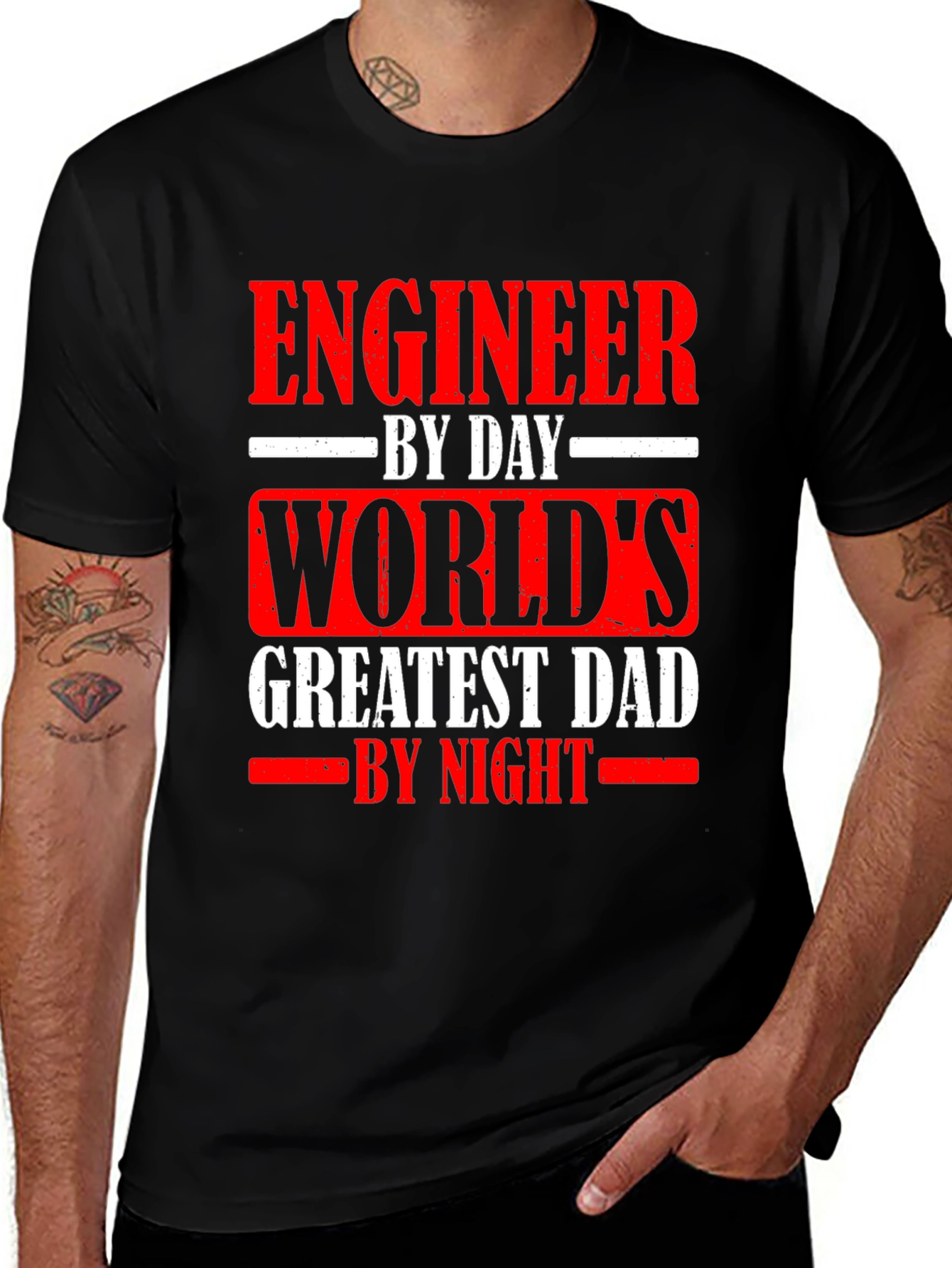 Variant 16 of Engineer By Day World's Greatest Dad By Night T-Shirt