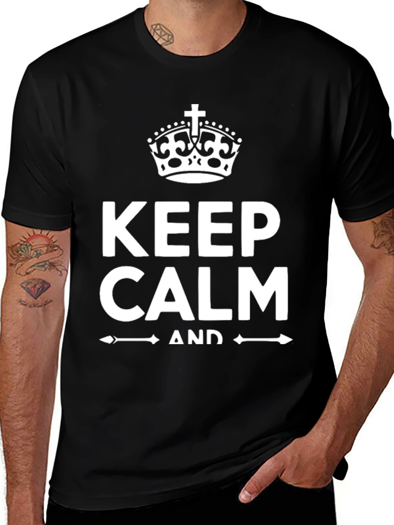 Variant 4 of Keep Calm Black T-Shirt Novelty Graphic Tee