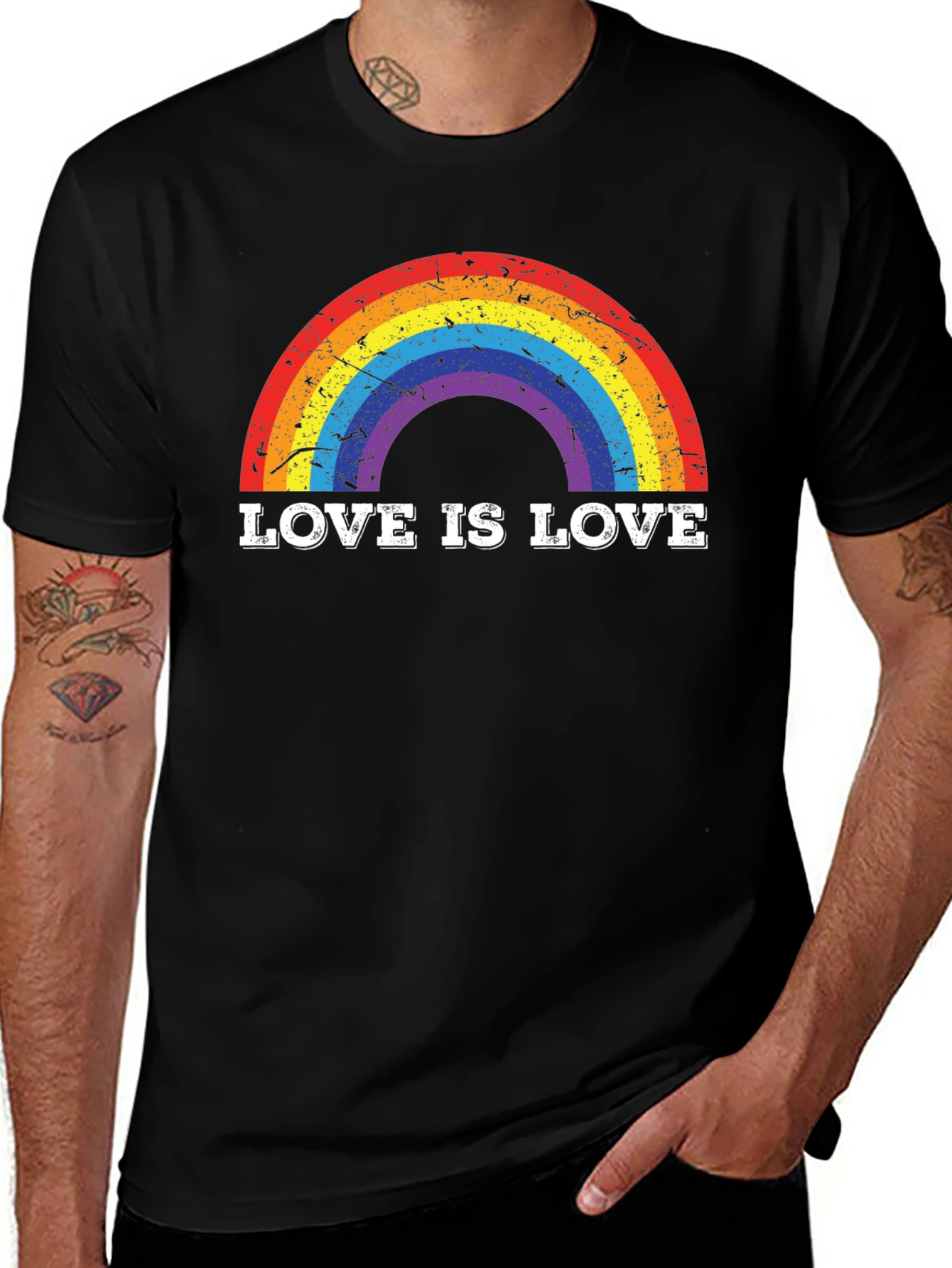 Variant 3 of Love Is Love Rainbow Graphic Tee - Pride T-Shirt