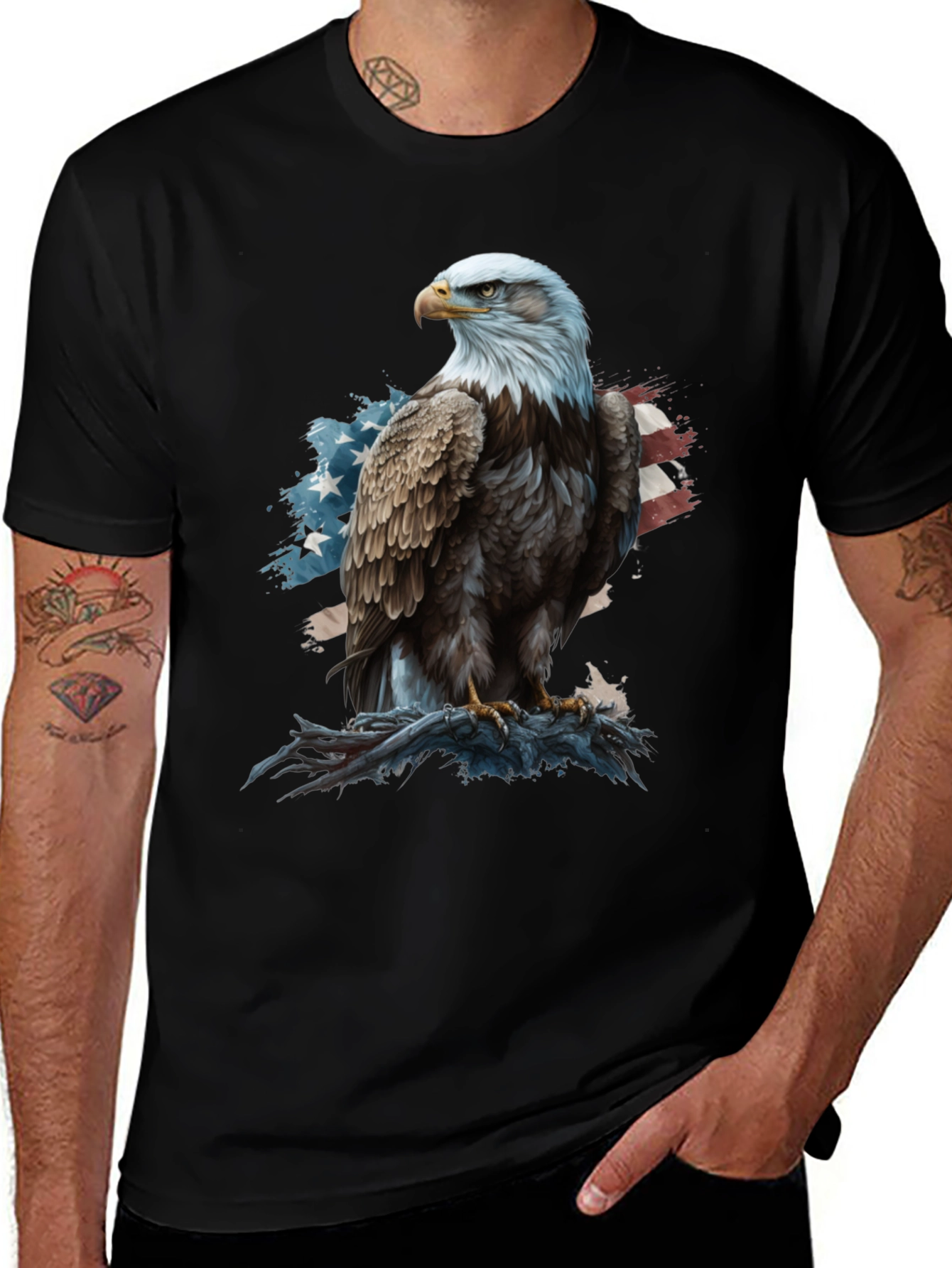 Variant 29 of Bald Eagle USA Flag T-Shirt