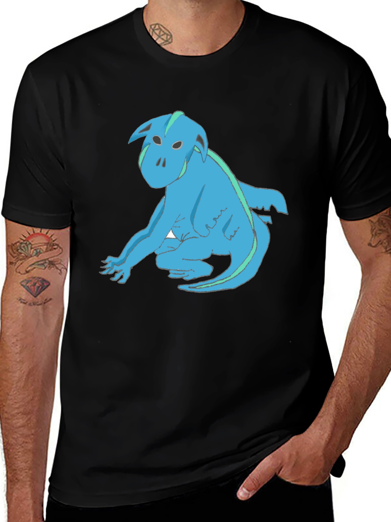 Variant 28 of Blue Creature Graphic T-Shirt