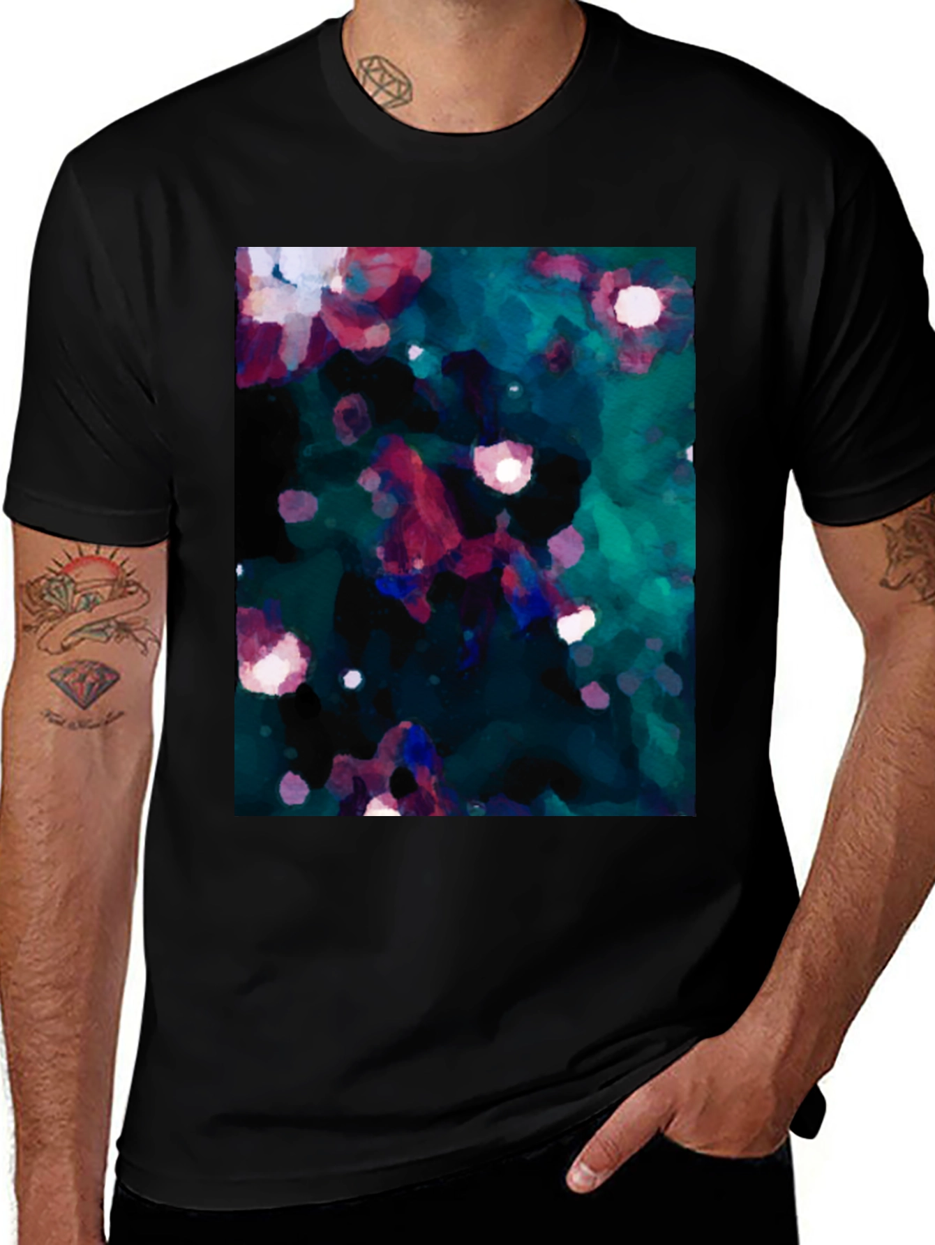 Variant 8 of Abstract Floral Graphic Print T-Shirt