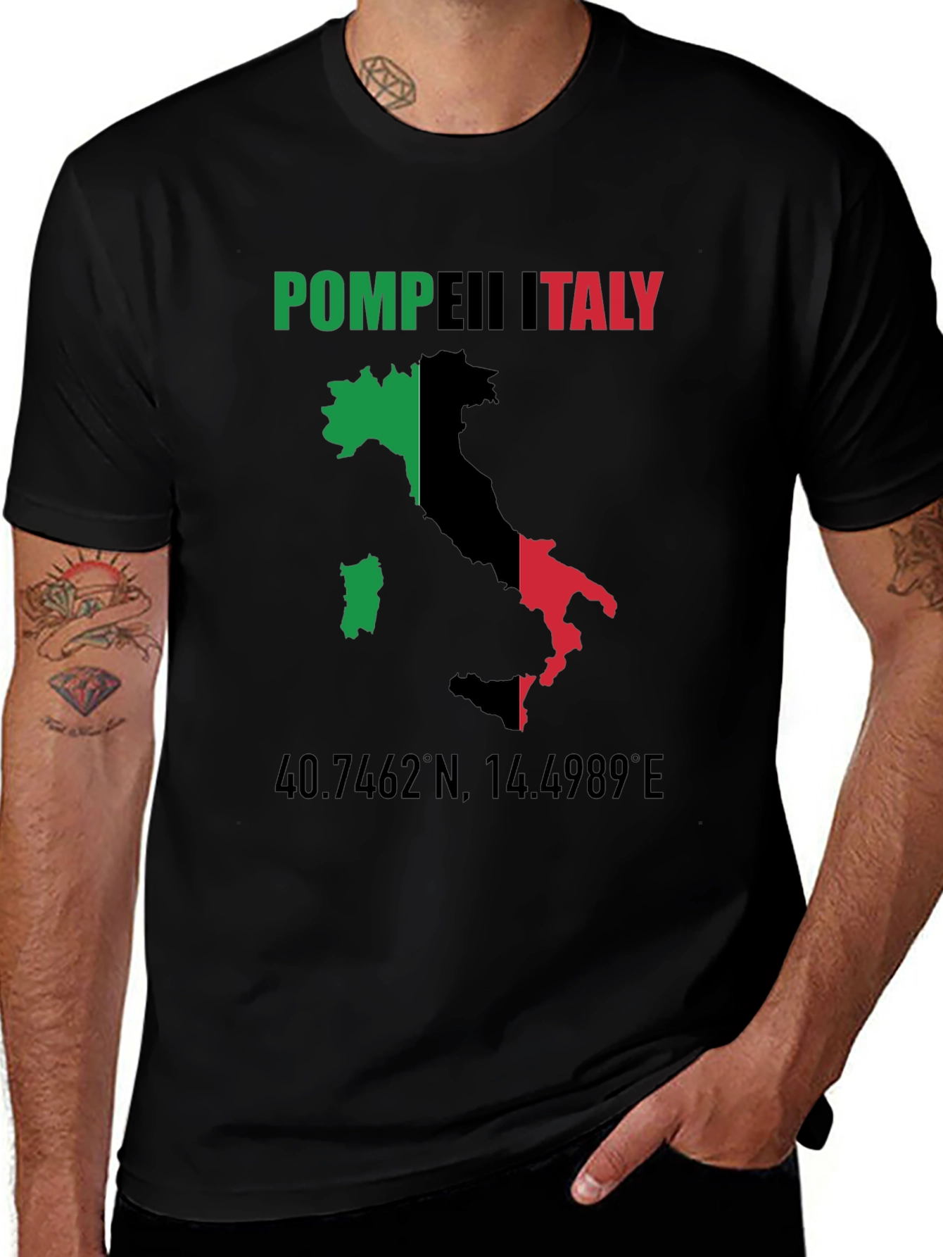Pompeii Italy Map T-Shirt