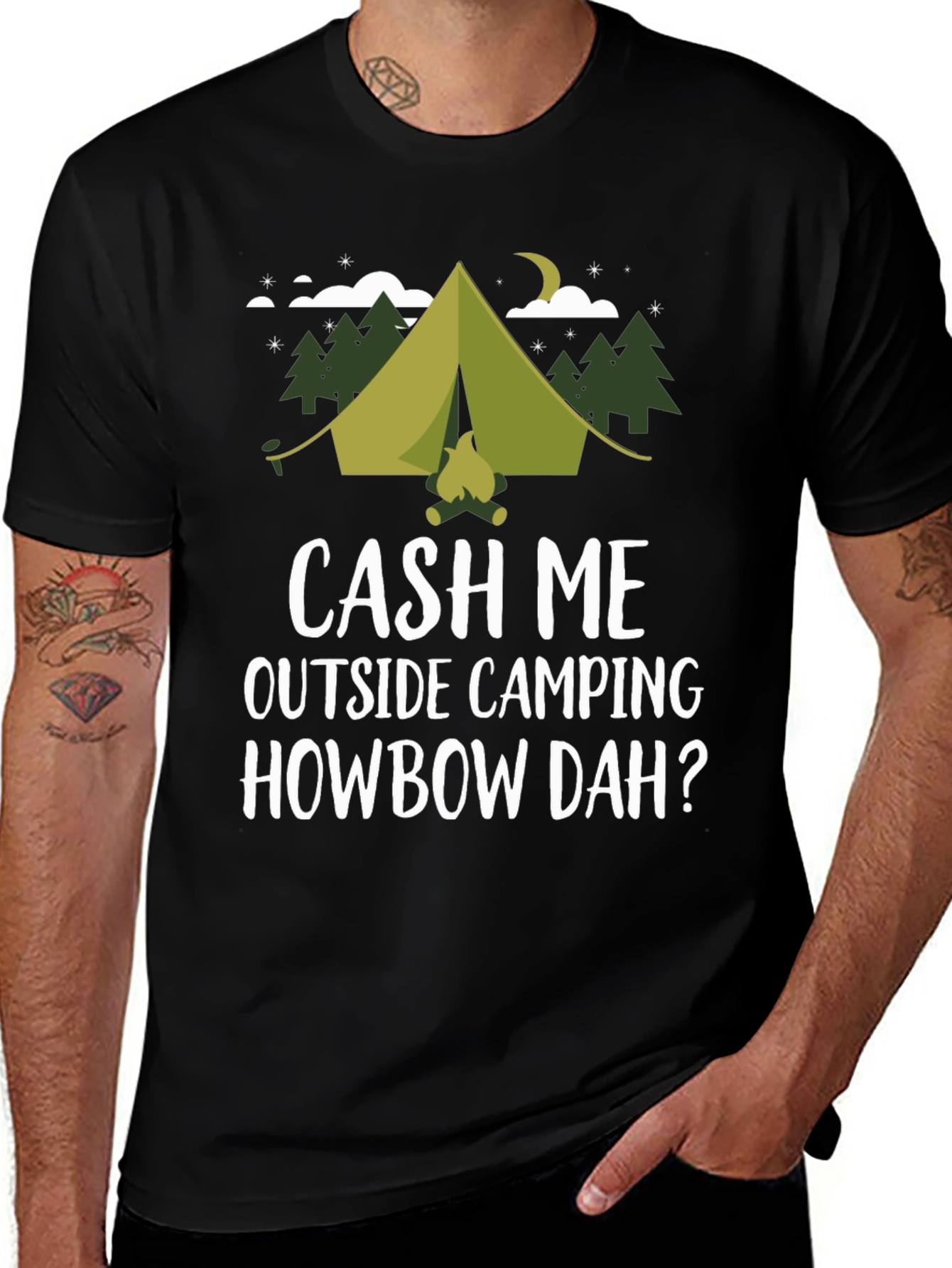 Variant 28 of Cash Me Outside Camping Tee