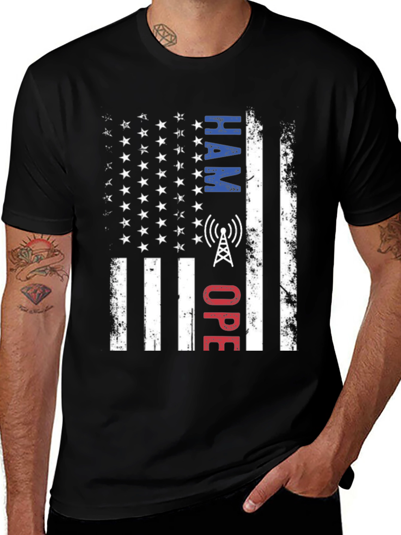 Variant 29 of Patriotic HAM Radio Operator T-Shirt