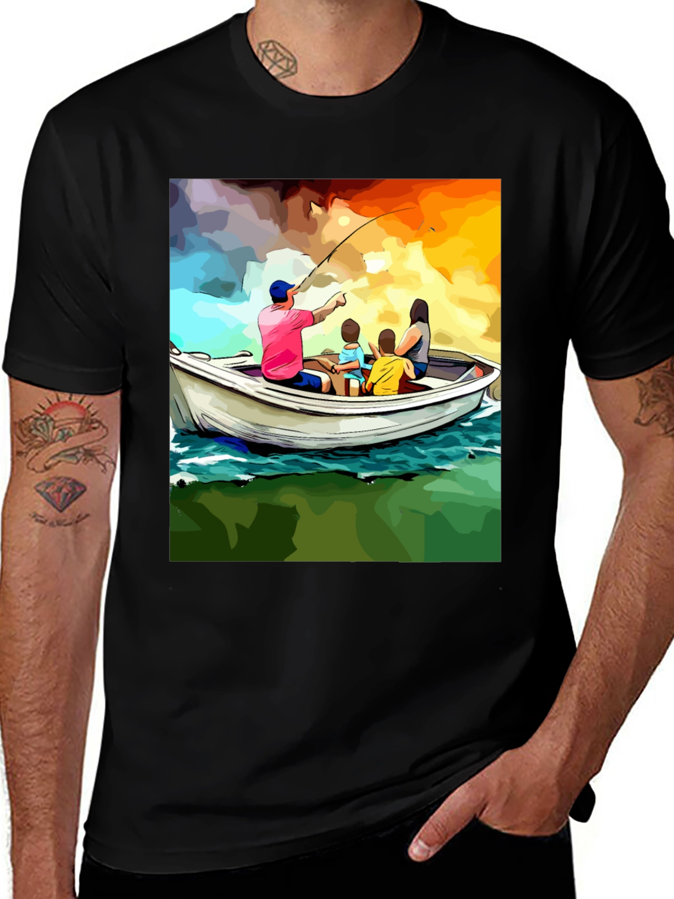 Variant 22 of Family Fishing Trip Graphic Tee
