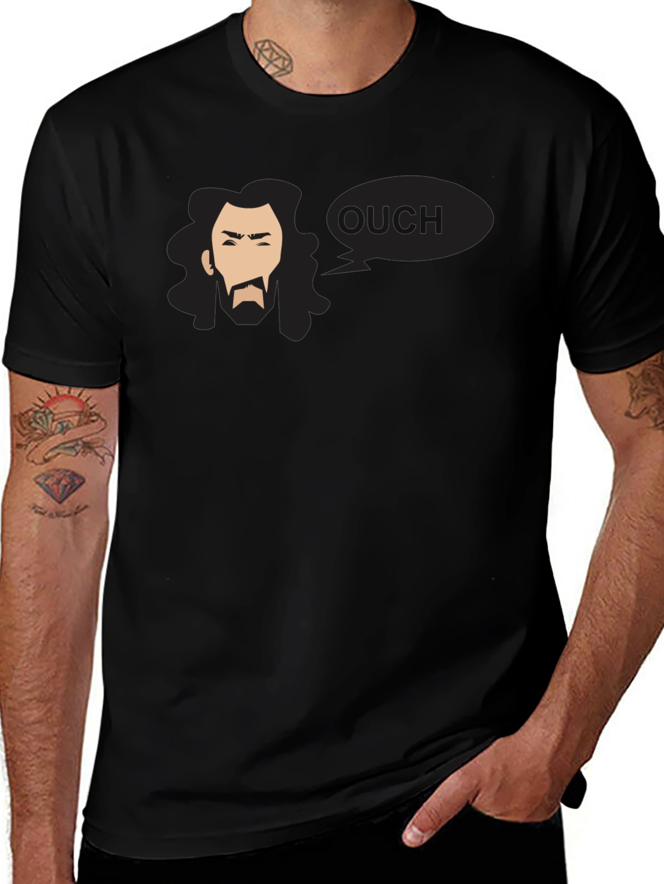 Variant 18 of Ouch Graphic Black T-Shirt