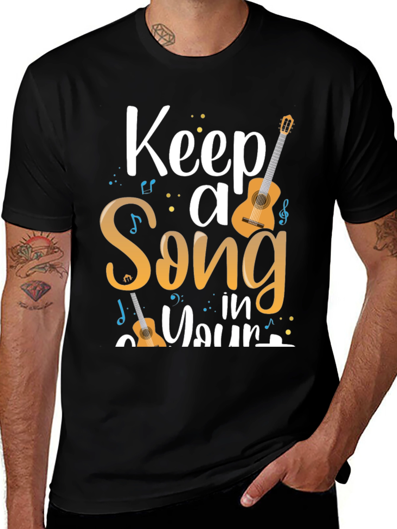 Variant 7 of Keep a Song T-Shirt - Guitar Music Tee