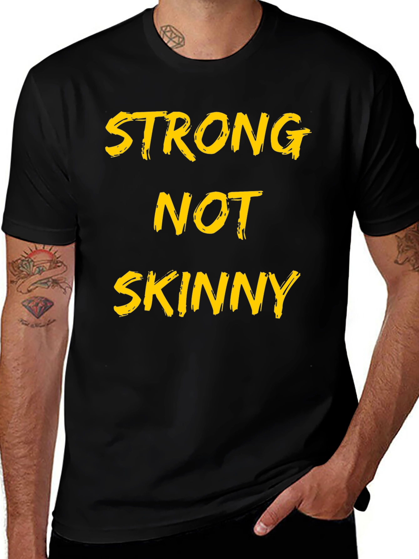 Variant 6 of Strong Not Skinny Graphic Tee - Motivational T-Shirt