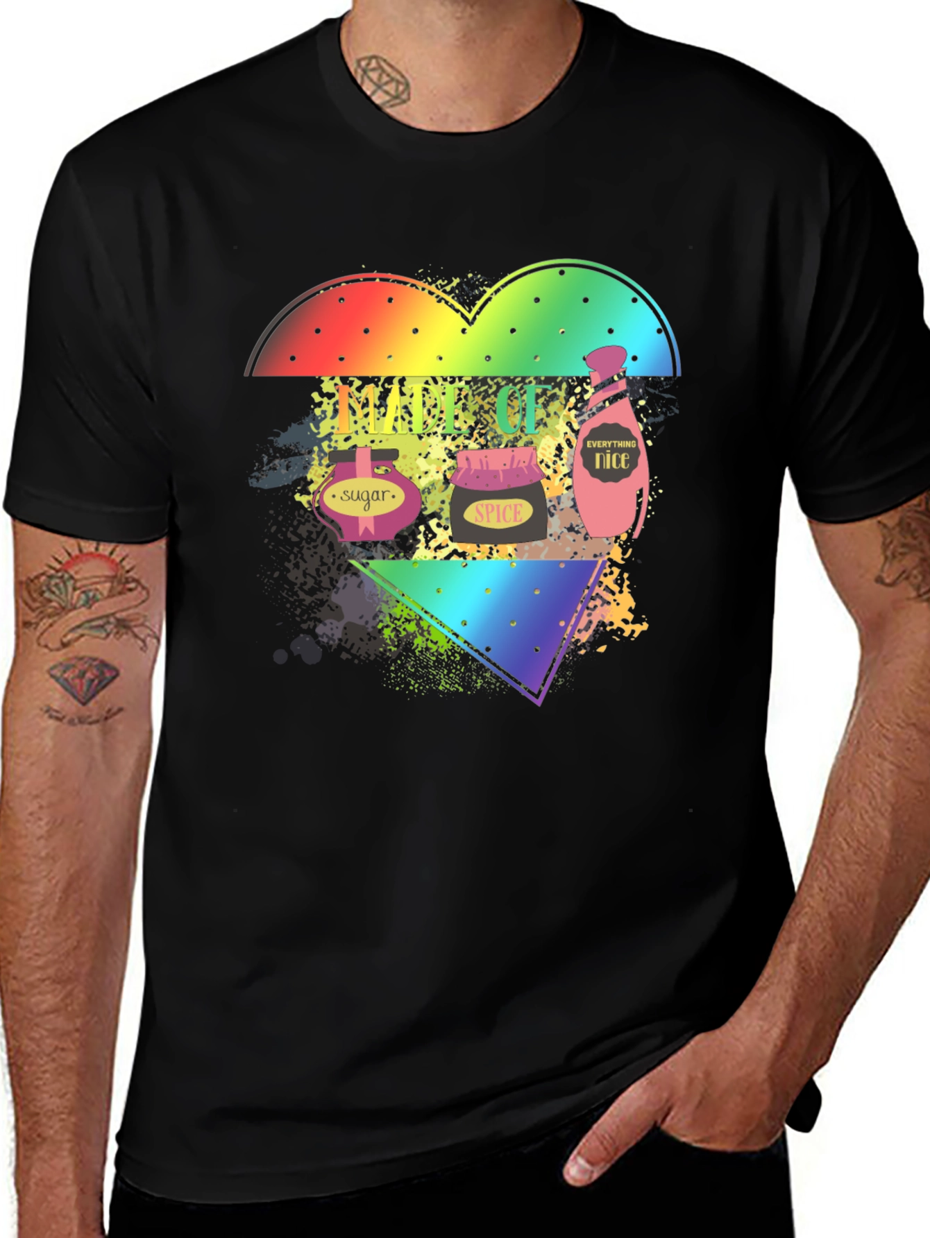 Variant 11 of Spice Sugar Nice Rainbow Heart T-Shirt