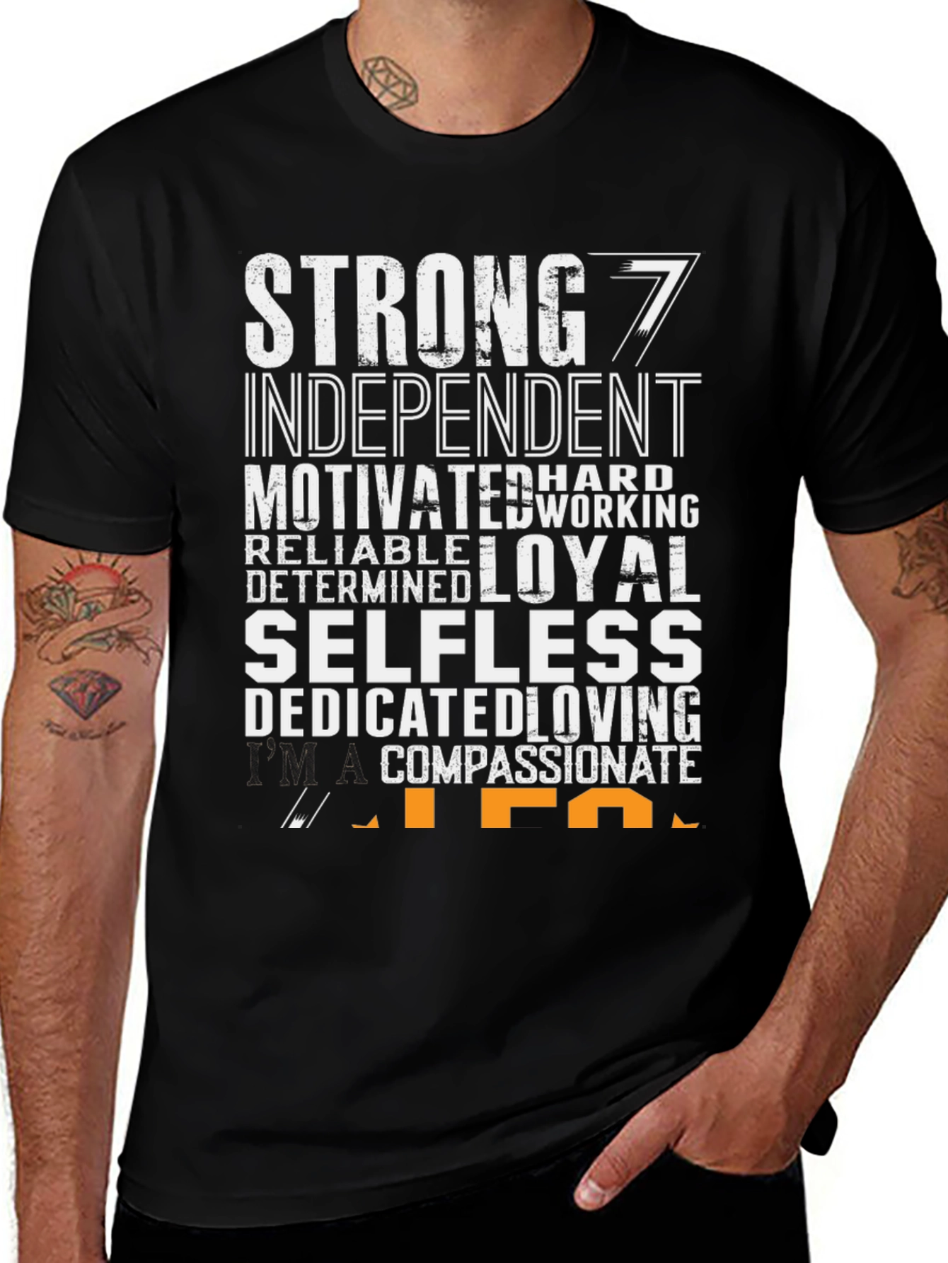 Variant 12 of Strong Man Black Graphic T-Shirt