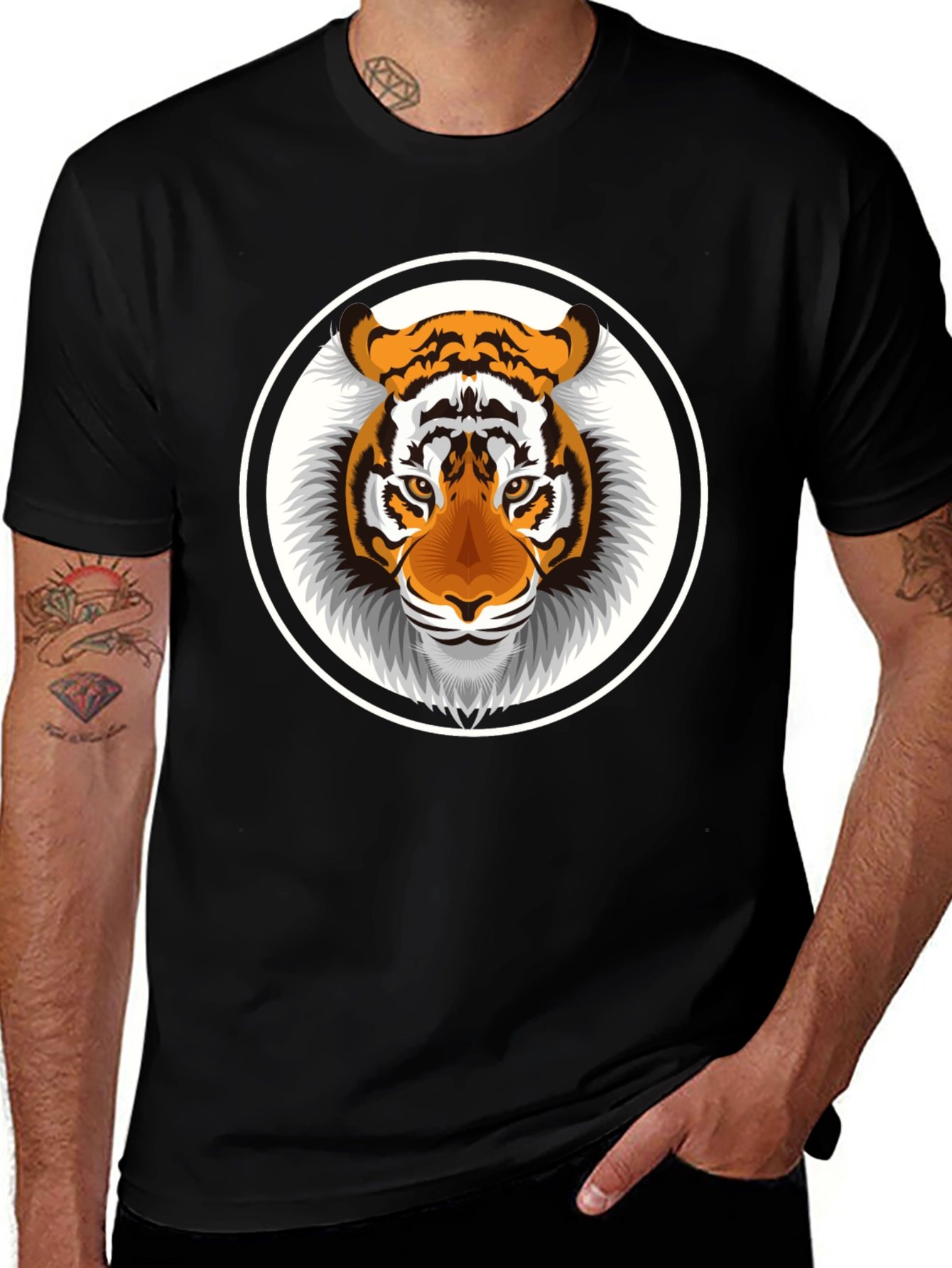 Variant 8 of Tiger Graphic Tee - Bold Animal Print T-Shirt