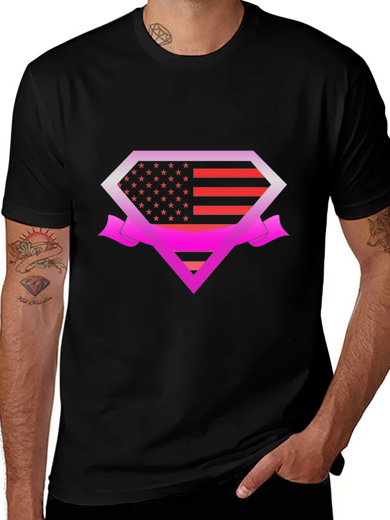 Variant 5 of American Flag Superman Logo T-Shirt