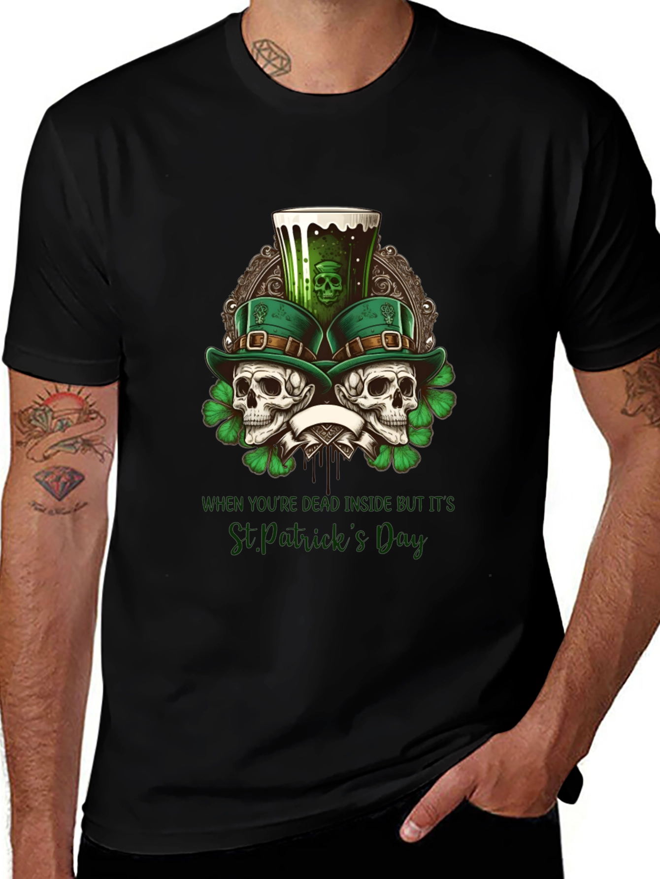 St. Patrick's Day Skulls T-Shirt