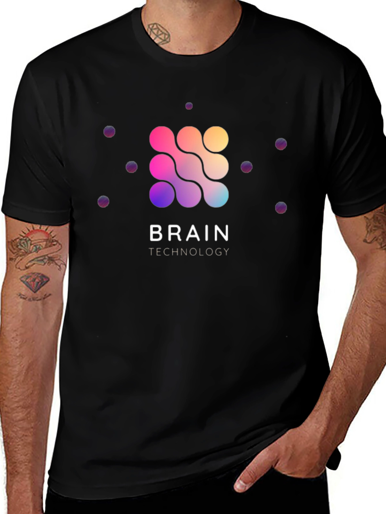 Variant 21 of Brain Technology Graphic Tee - Black