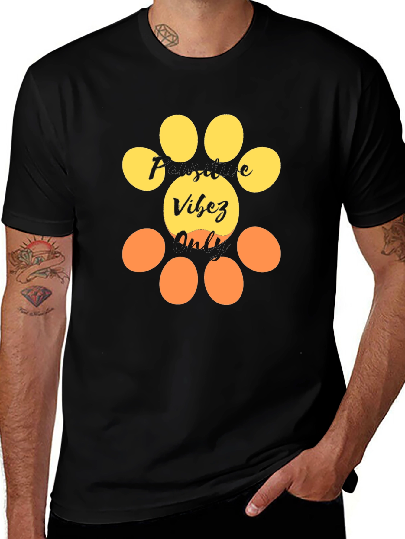 Variant 4 of Positive Vibez Only Paw Print Tee
