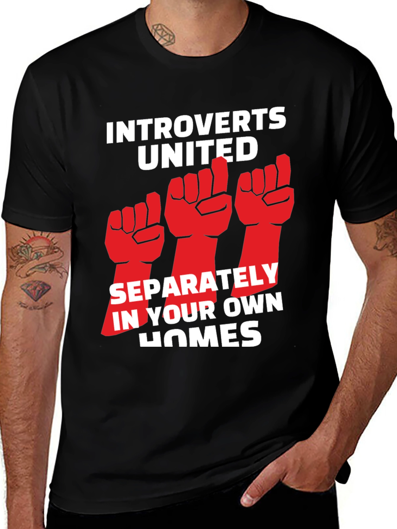 Variant 16 of Introverts United T-Shirt: Funny Social Distancing Tee