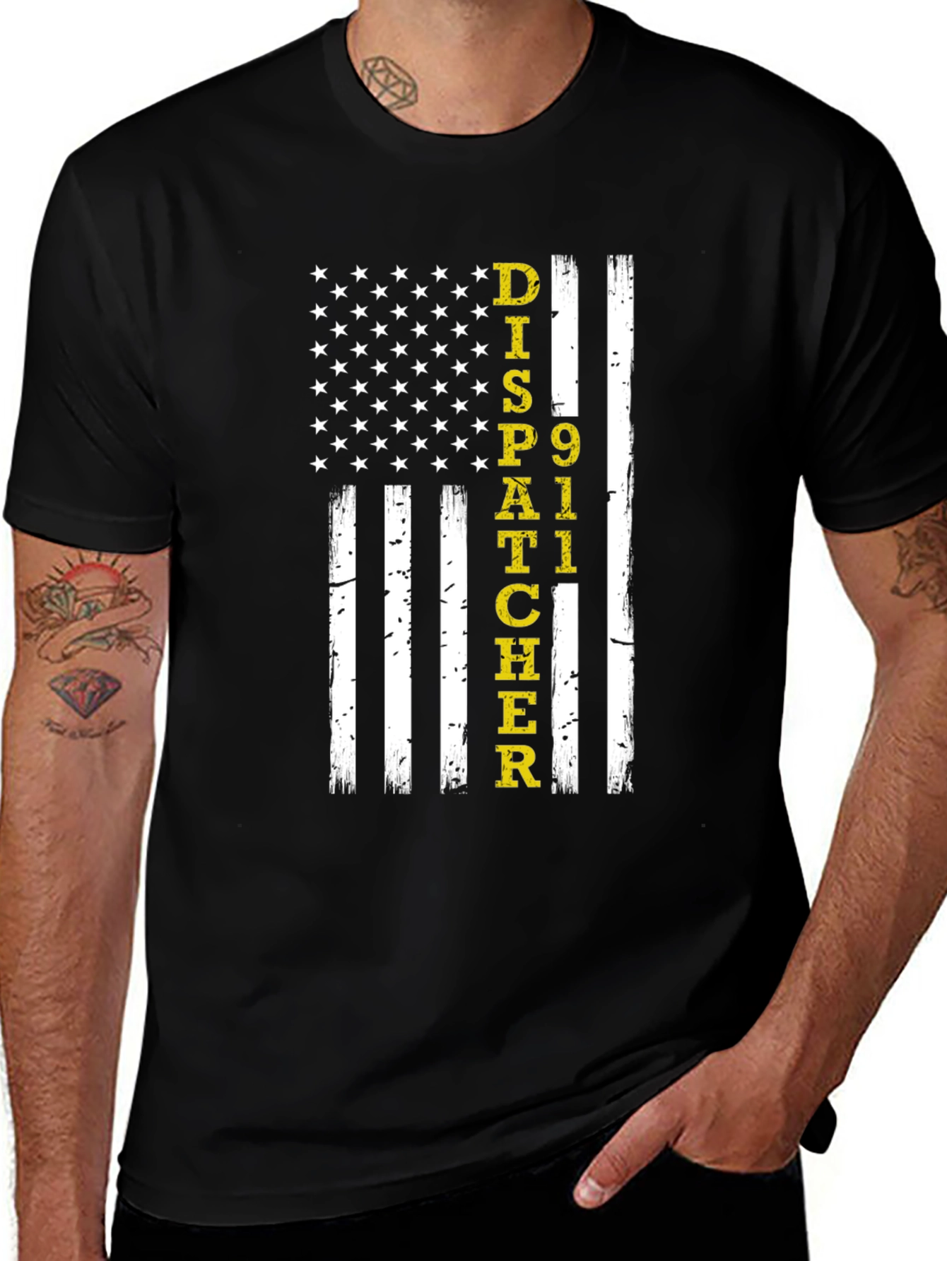 Variant 8 of Dispatcher 911 American Flag Graphic Tee