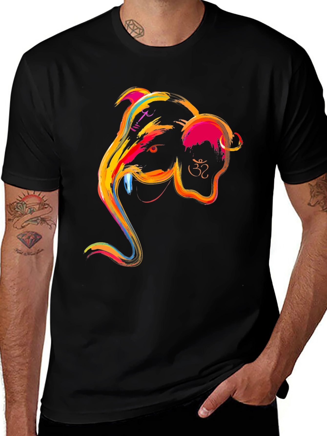 Ganesha Graphic Tee - Vibrant Indian God Design