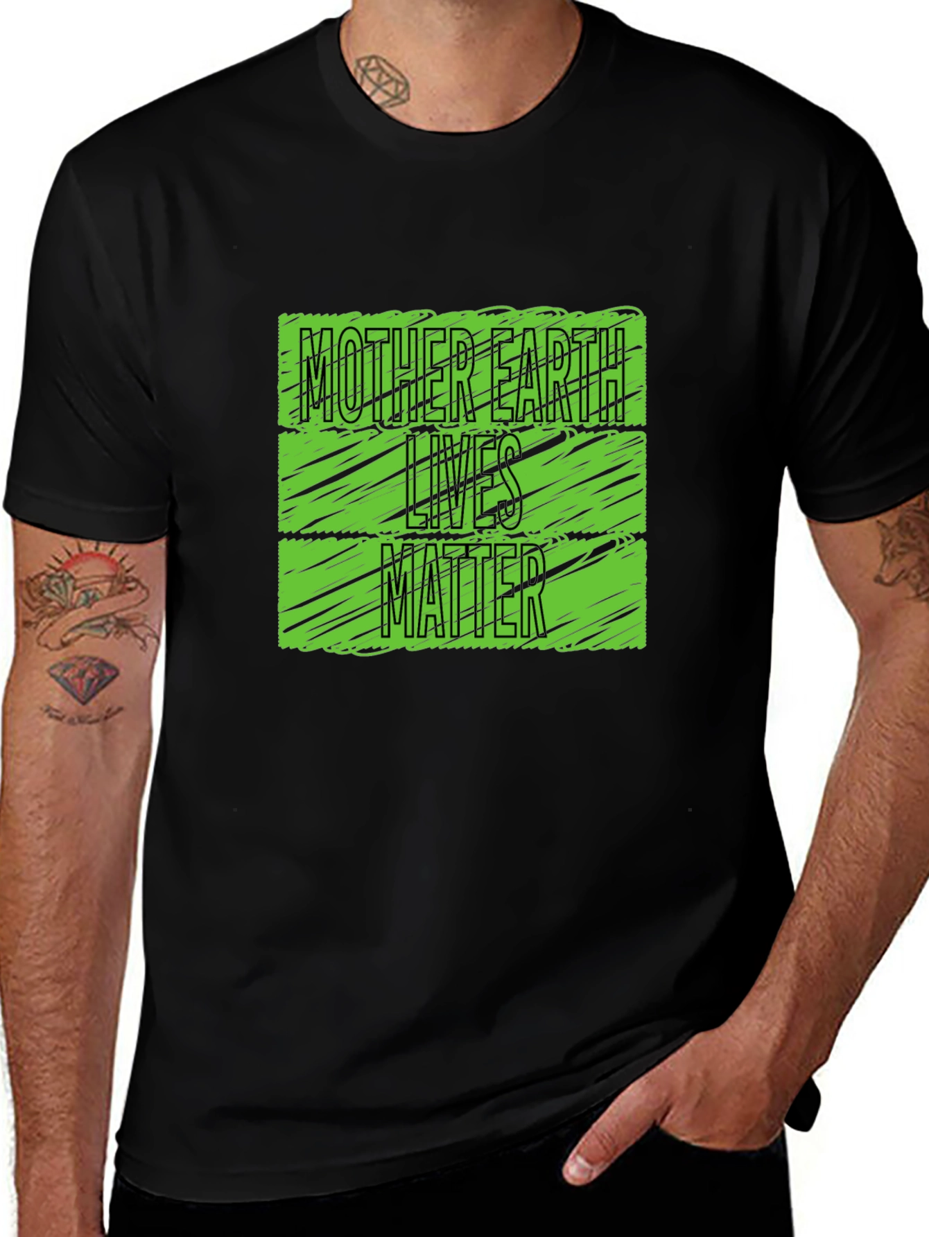 Variant 11 of Mother Earth Lives Matter Graphic Tee - Black