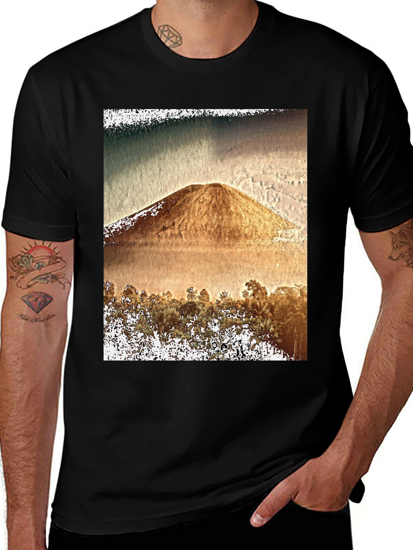 Variant 25 of Mountain Graphic Black T-Shirt