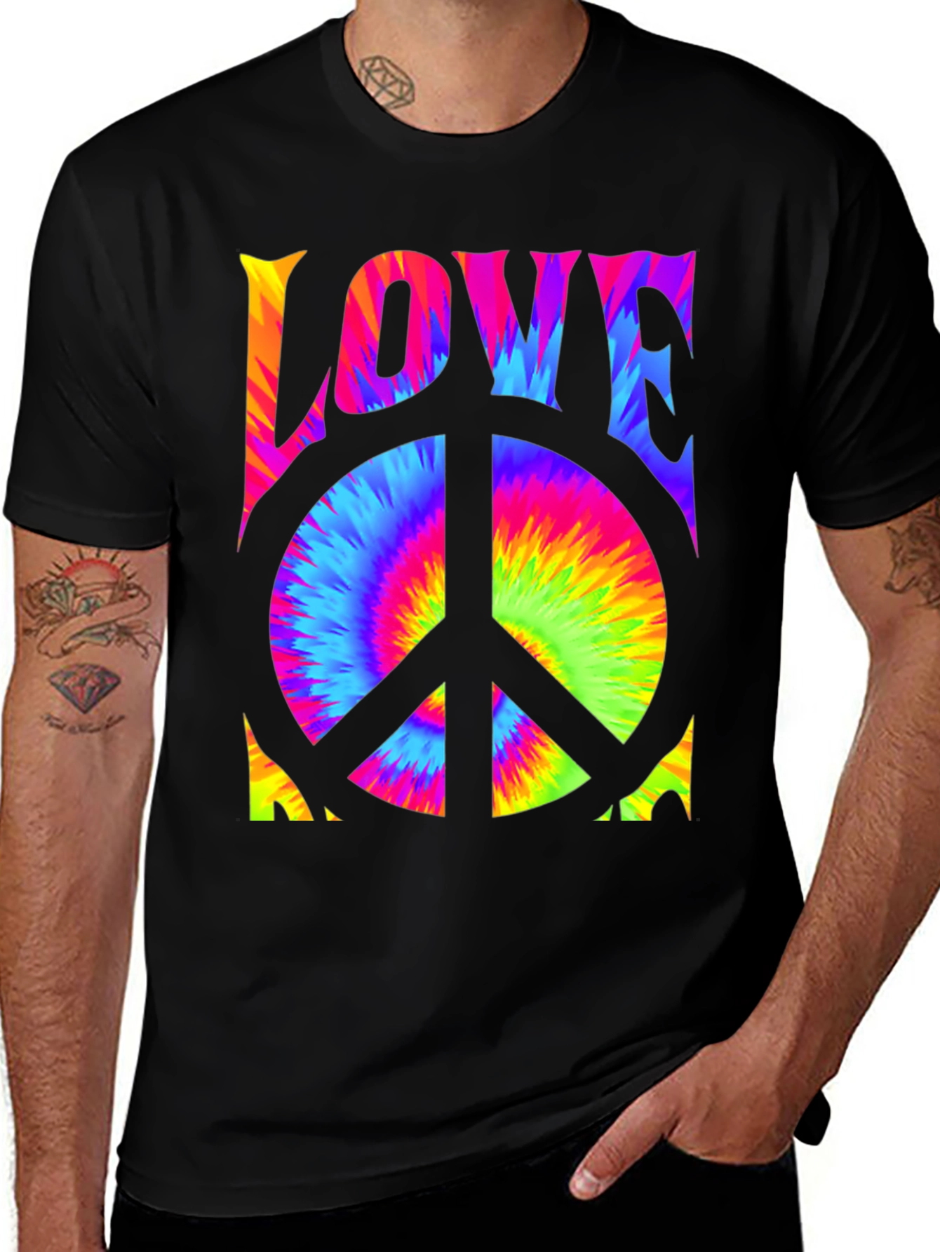 Variant 15 of Love Peace Sign Tie-Dye T-Shirt