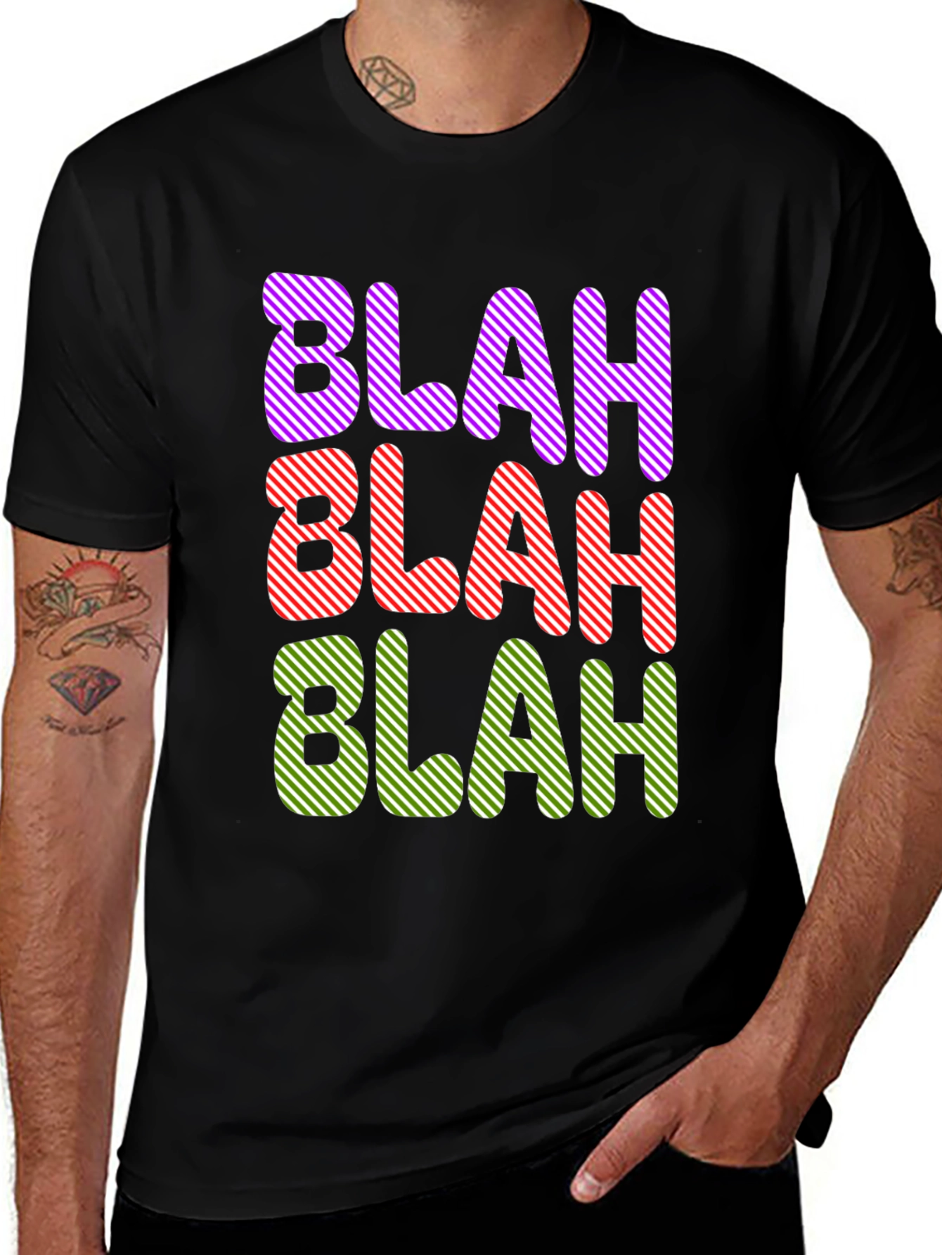 Variant 2 of Blah Graphic Tee - Men's Black T-Shirt