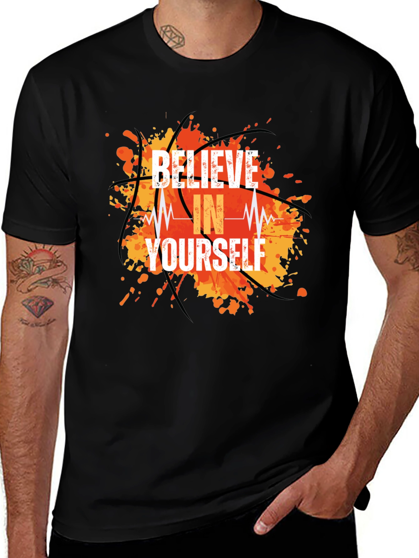 Variant 2 of Believe in Yourself Basketball T-Shirt