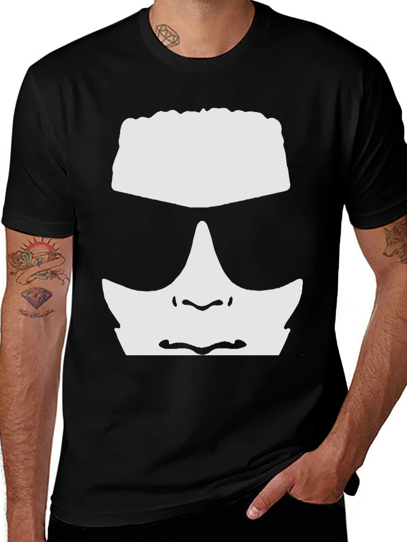 Variant 15 of Cool Shade T-Shirt - Graphic Face Design