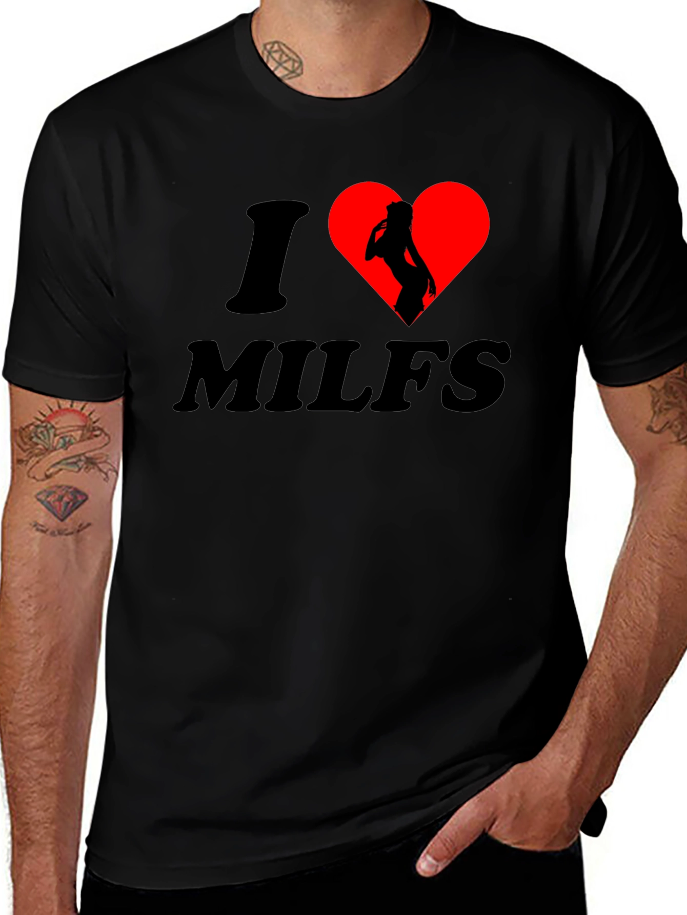 Variant 20 of I Heart MILFS T-Shirt: Bold Graphic Tee for Confident Individuals