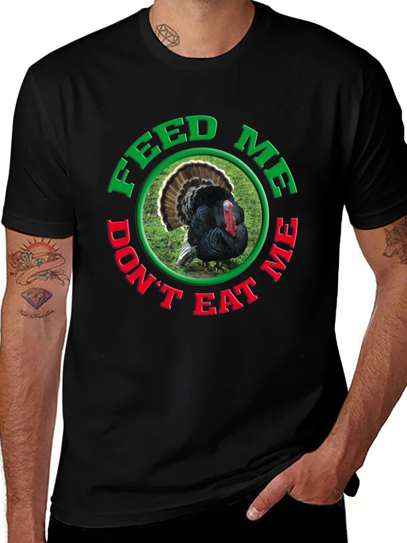 Variant 4 of Feed Me Don't Eat Me Turkey T-Shirt - Thanksgiving Humor