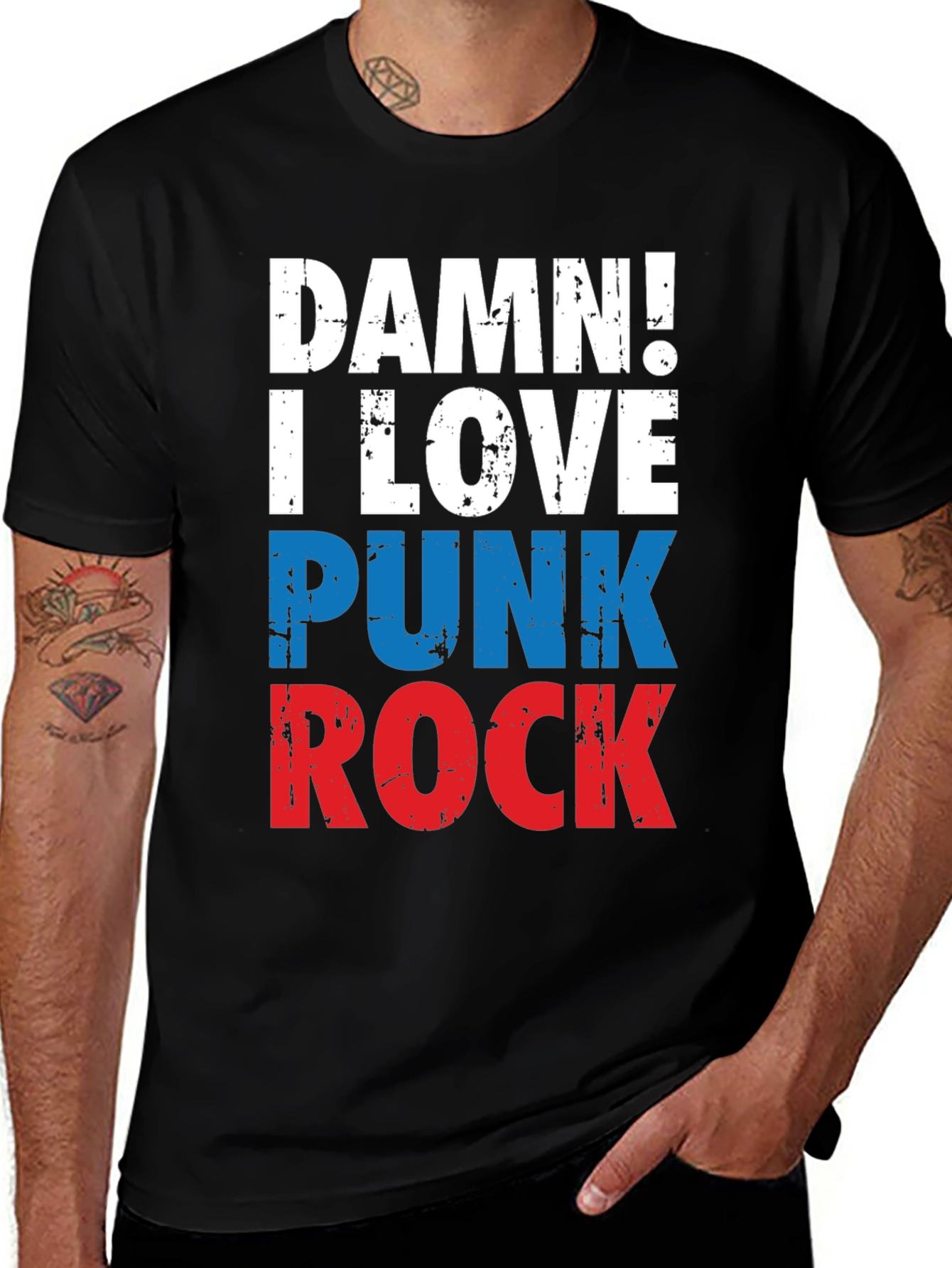 Variant 18 of Damn! I Love Punk Rock Tee - Graphic T-Shirt