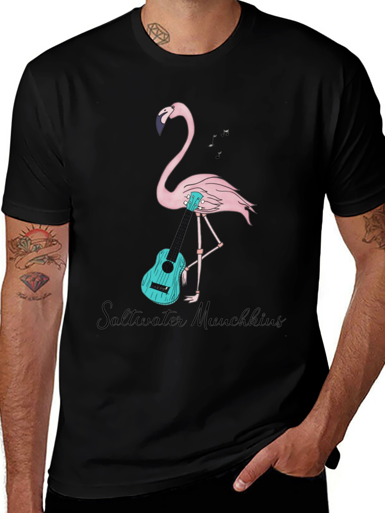 Variant 8 of Flamingo Ukulele T-Shirt - Unique Graphic Tee