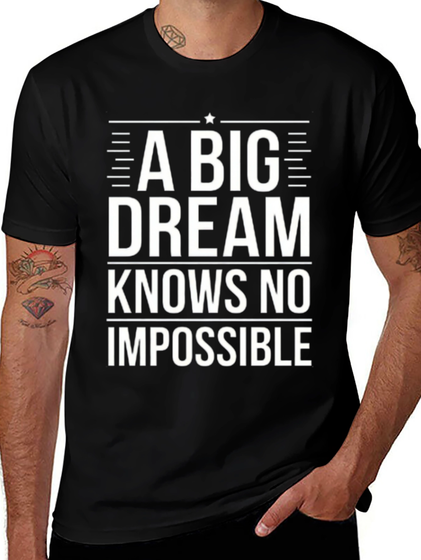 Inspirational Black T-Shirt: A Big Dream Knows No Impossible